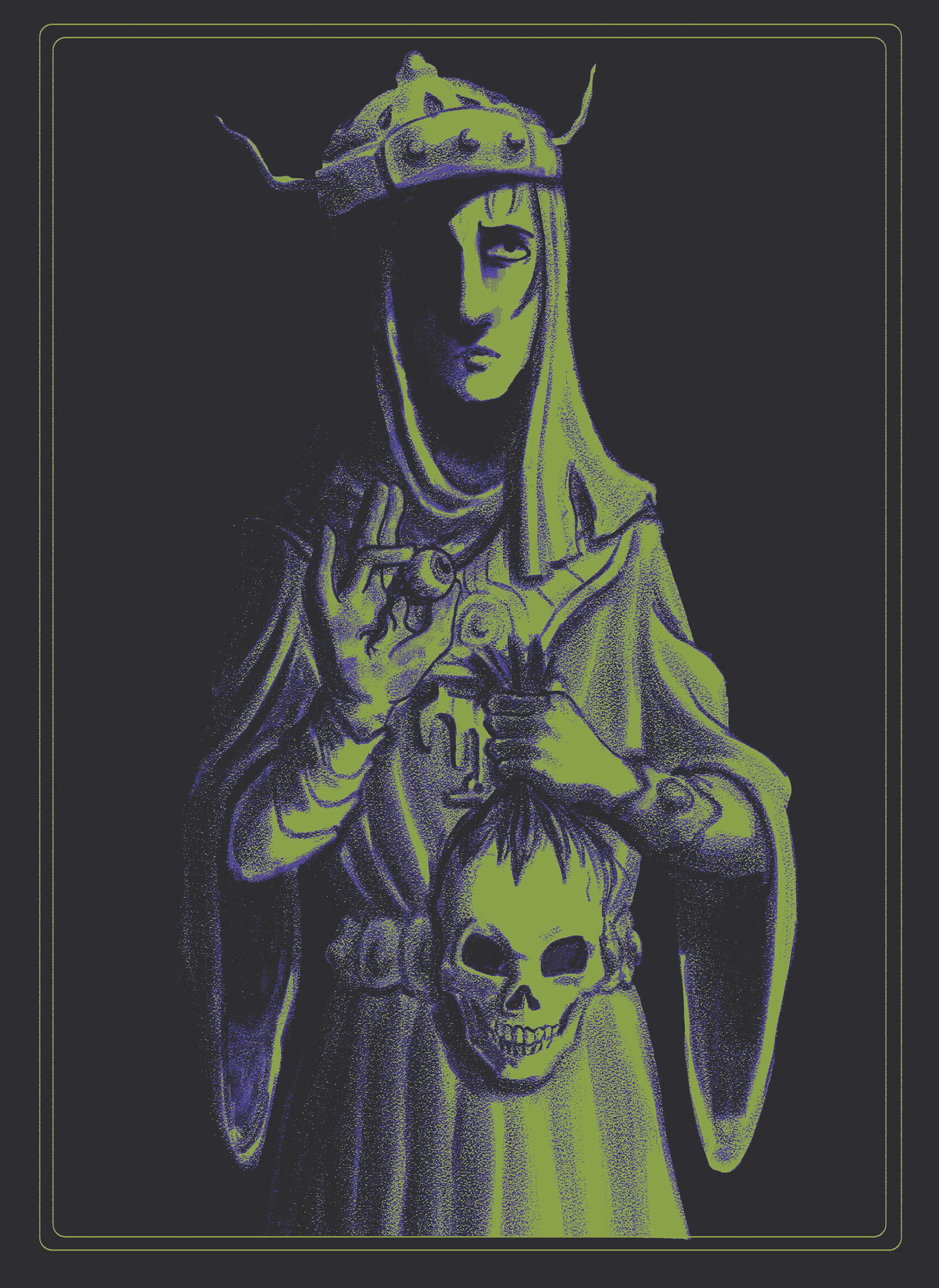 Devoted he is to his god, but he is not a saint. Digital illustration on photoshop