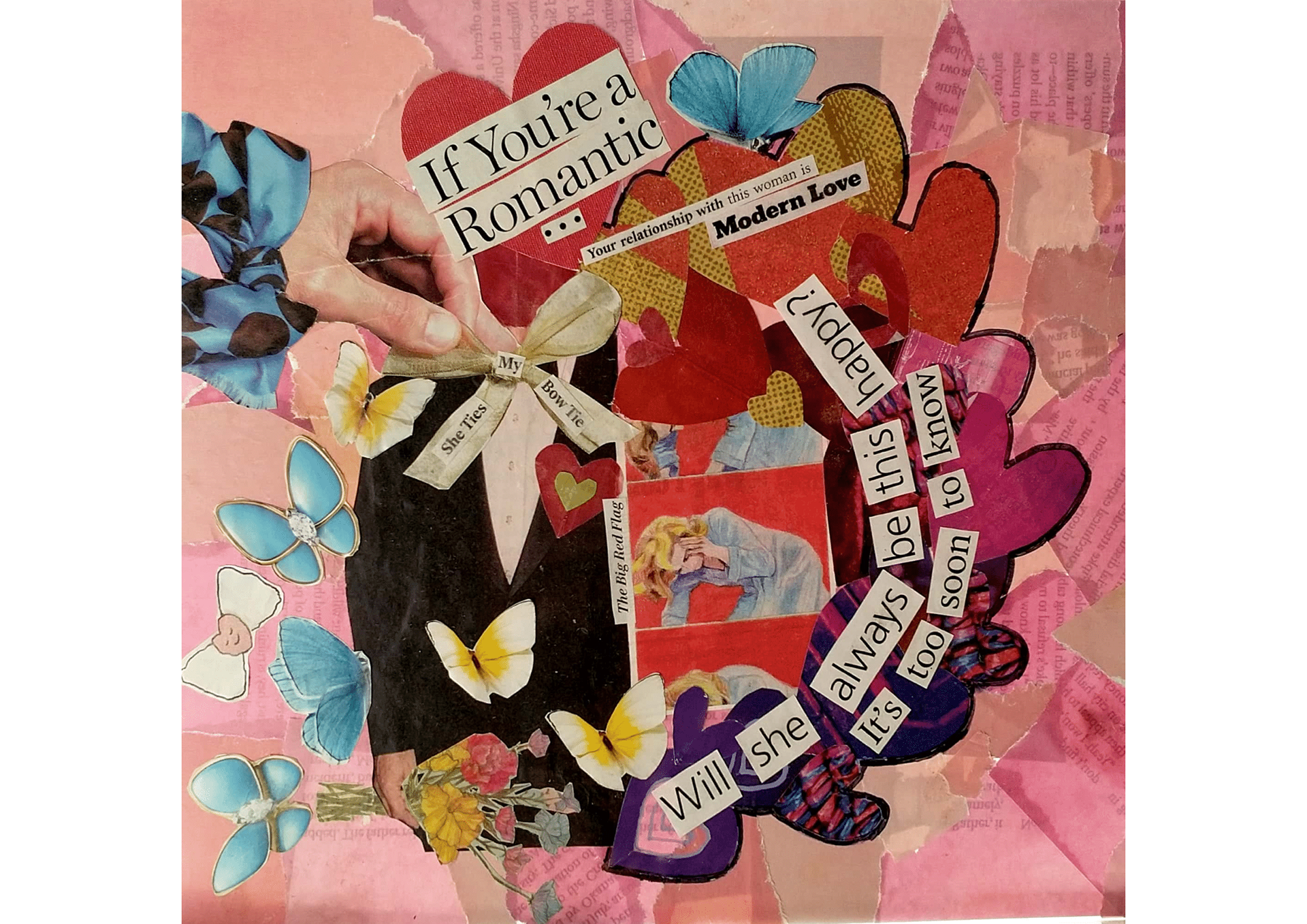 A collage about a blossoming romance. 