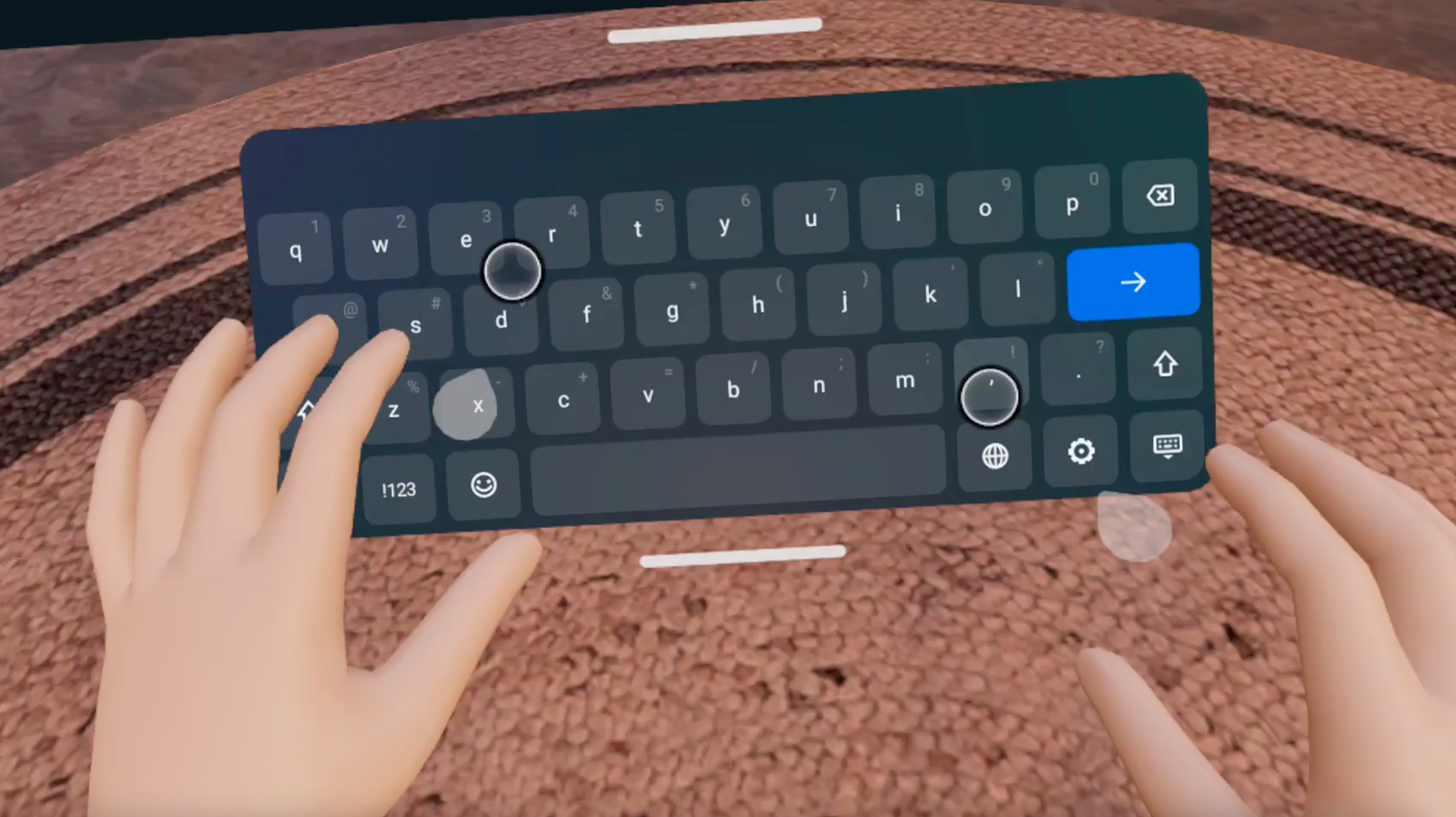 The Quest Virtual Keyboard redesign was a product I supported from late 2018 through 2022. The project involved the building of several purpose-driven prototypes supporting different phases of the project's life cycle - from design and spec of the new form, user research studies, testing and validation, for training ML models, as well as the curation of a shareable package for broad use within the prototyper org.
