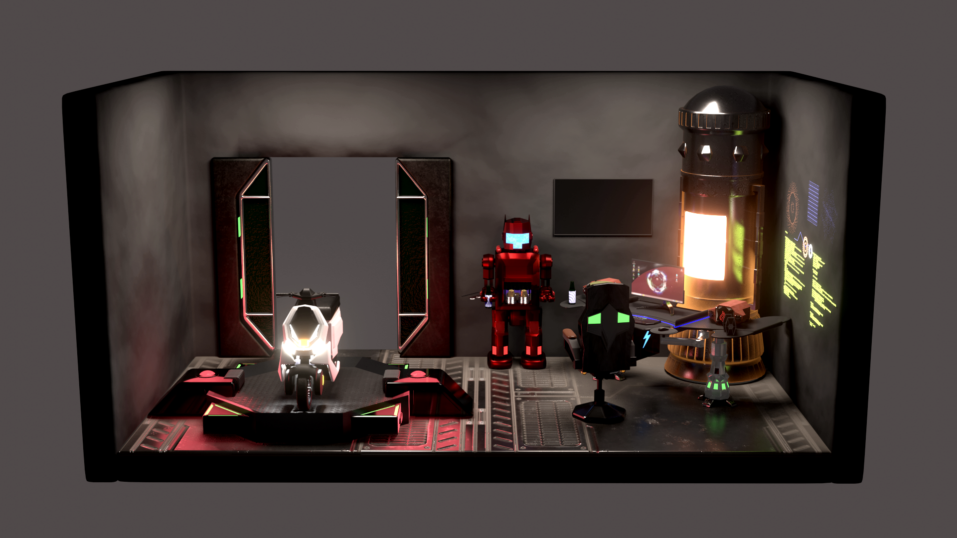 Blender 3D Gaming Hideout by Sparkster