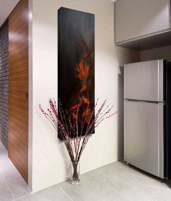 Last Leaves. Acrylic on canvas. 40x120cm. By James Rooney