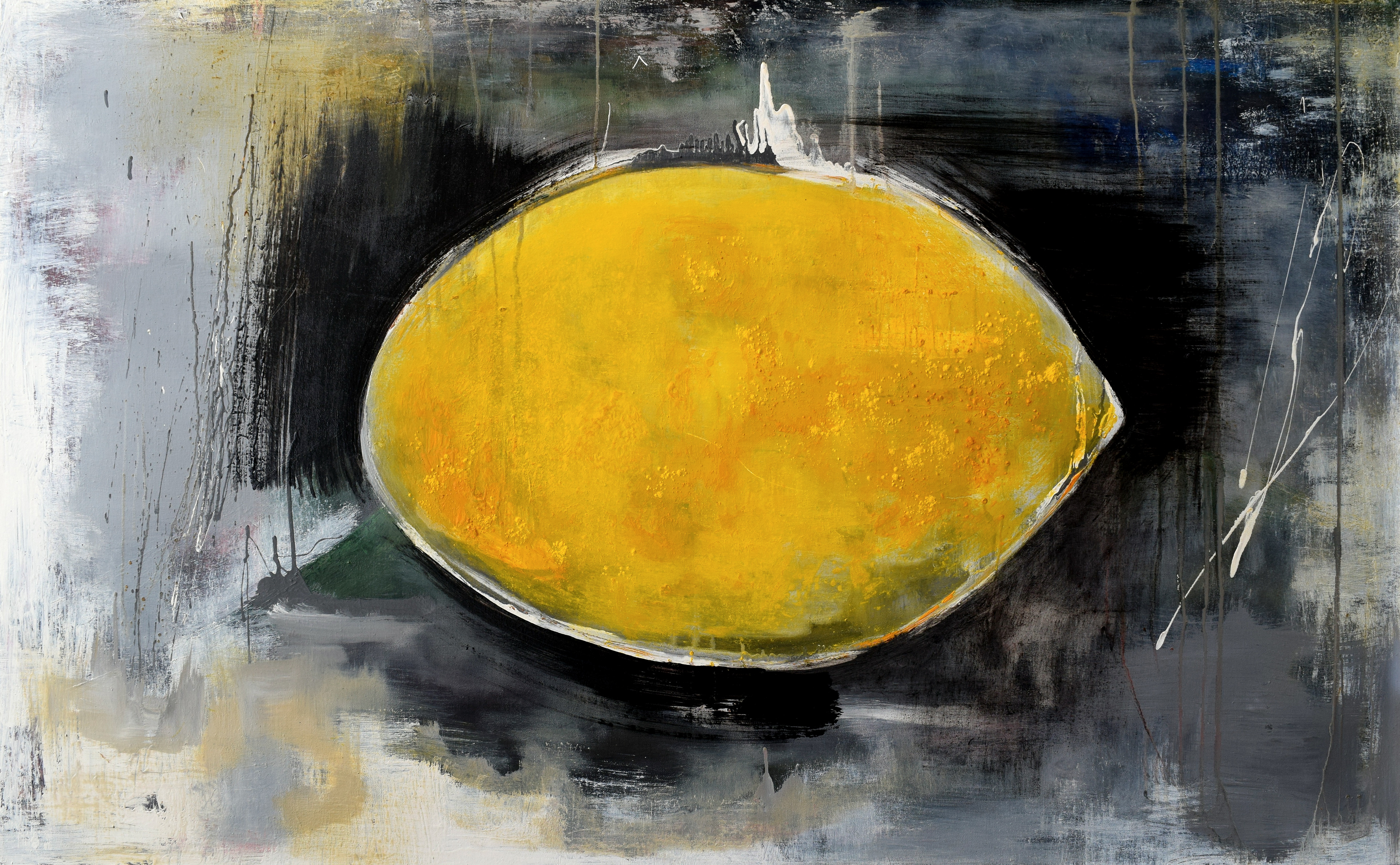 Large Lemon. Original oil painting by James Rooney. 150x90cm