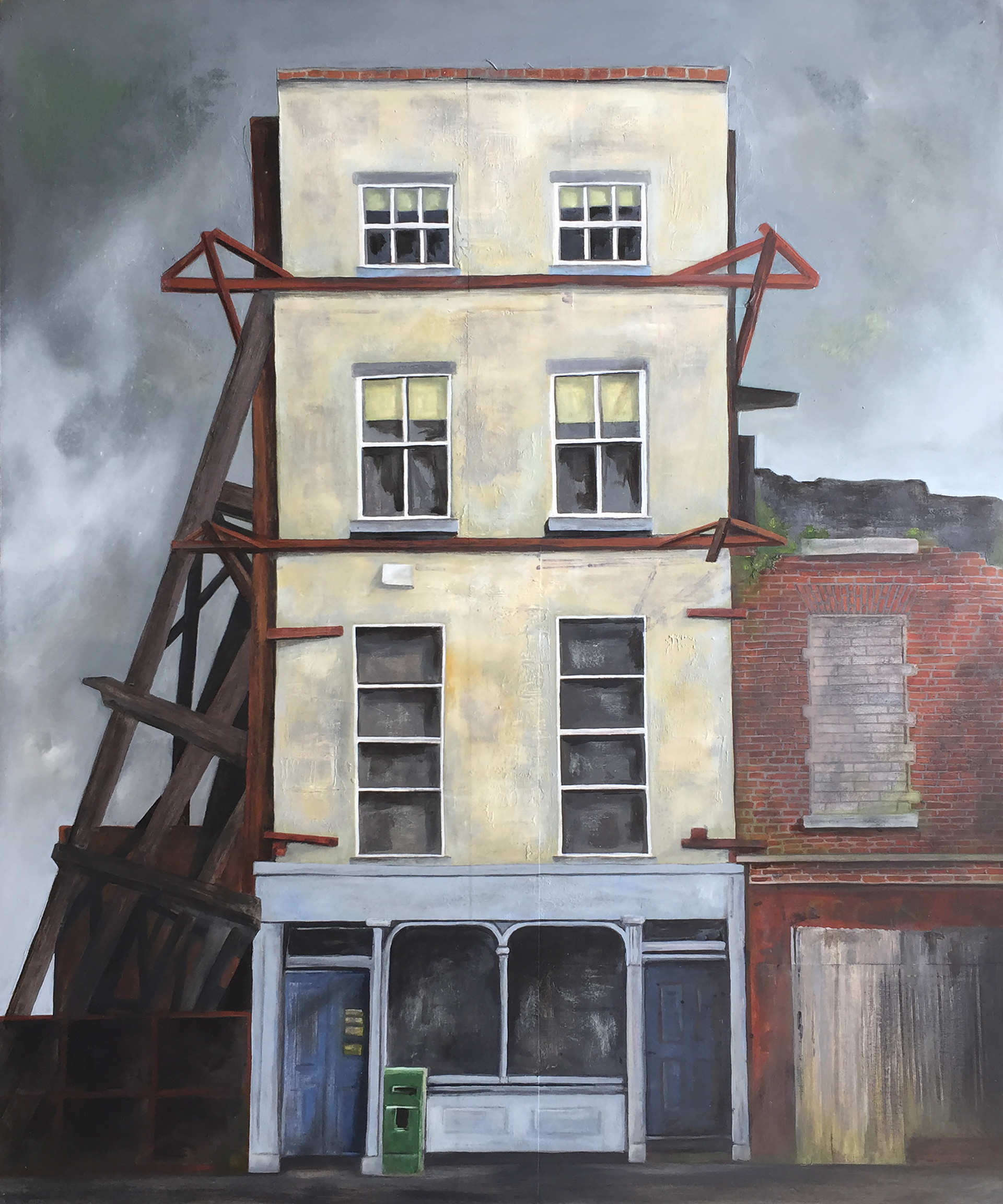 Derelict Dublin Building. Original oil painting by James Rooney. 50x60cm