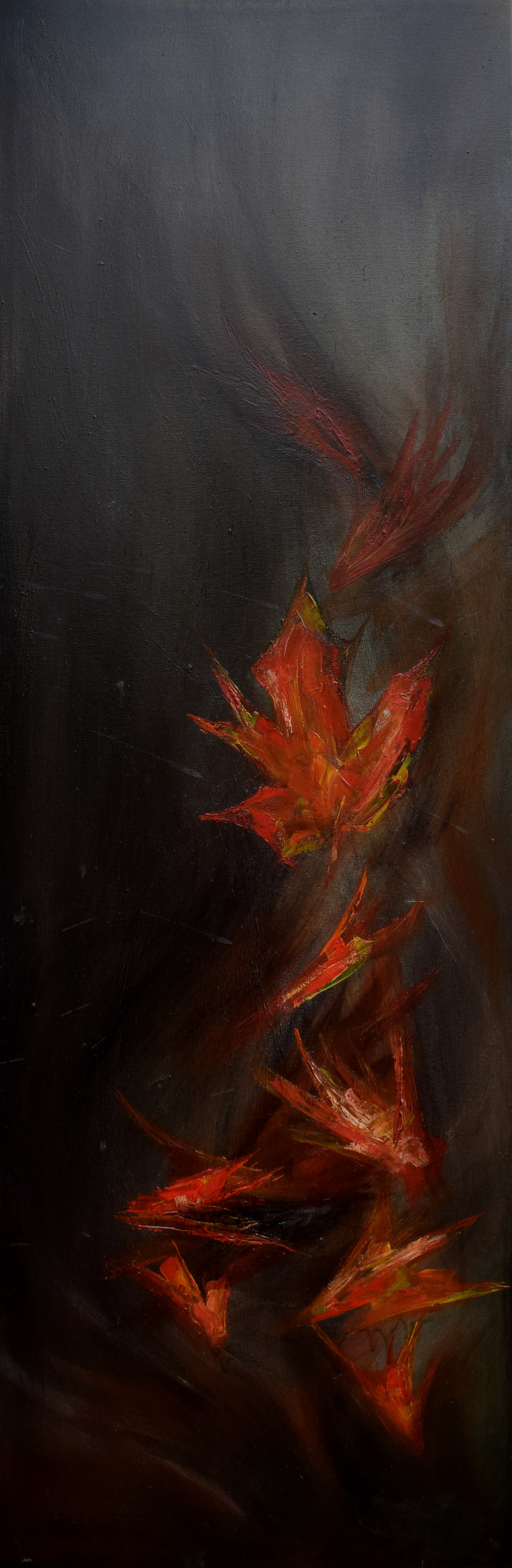 Last Leaves. Acrylic on canvas. 40x120cm. By James Rooney