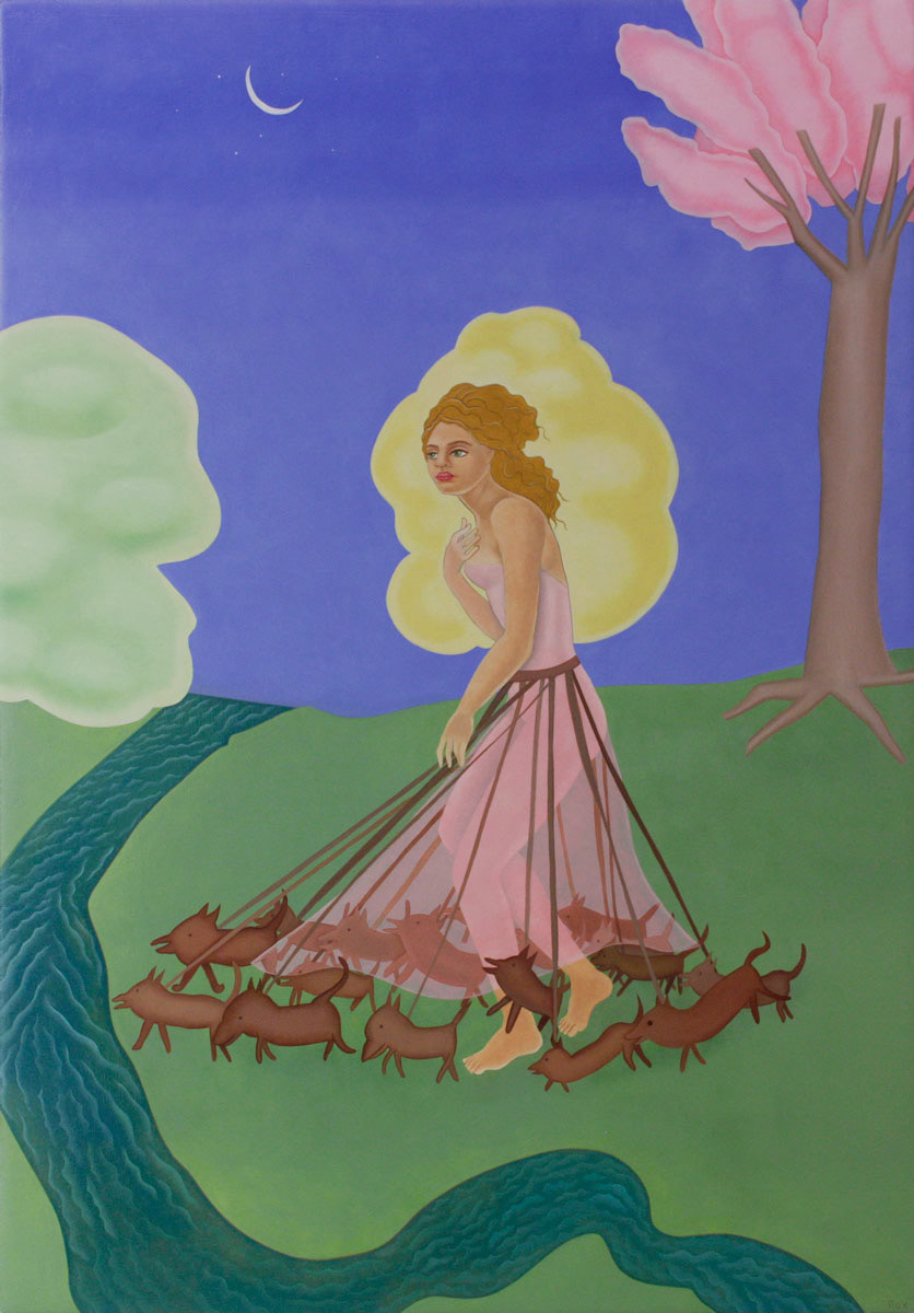 Dog Dress of Summer | 16" x 11" | Oil on Panel | 2020
