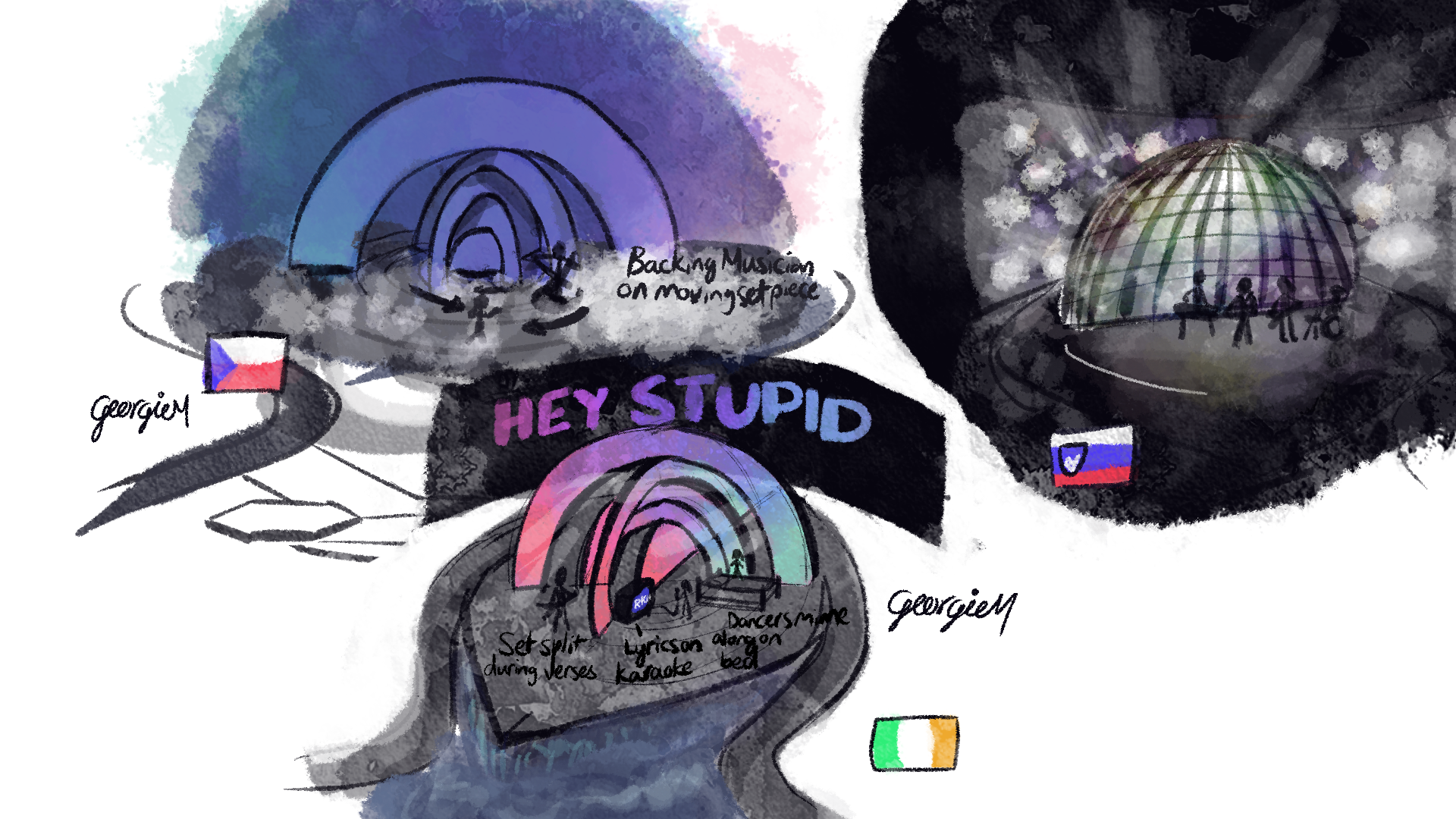 2022: Sketches exploring staging ideas using Eurovision 2022 stage