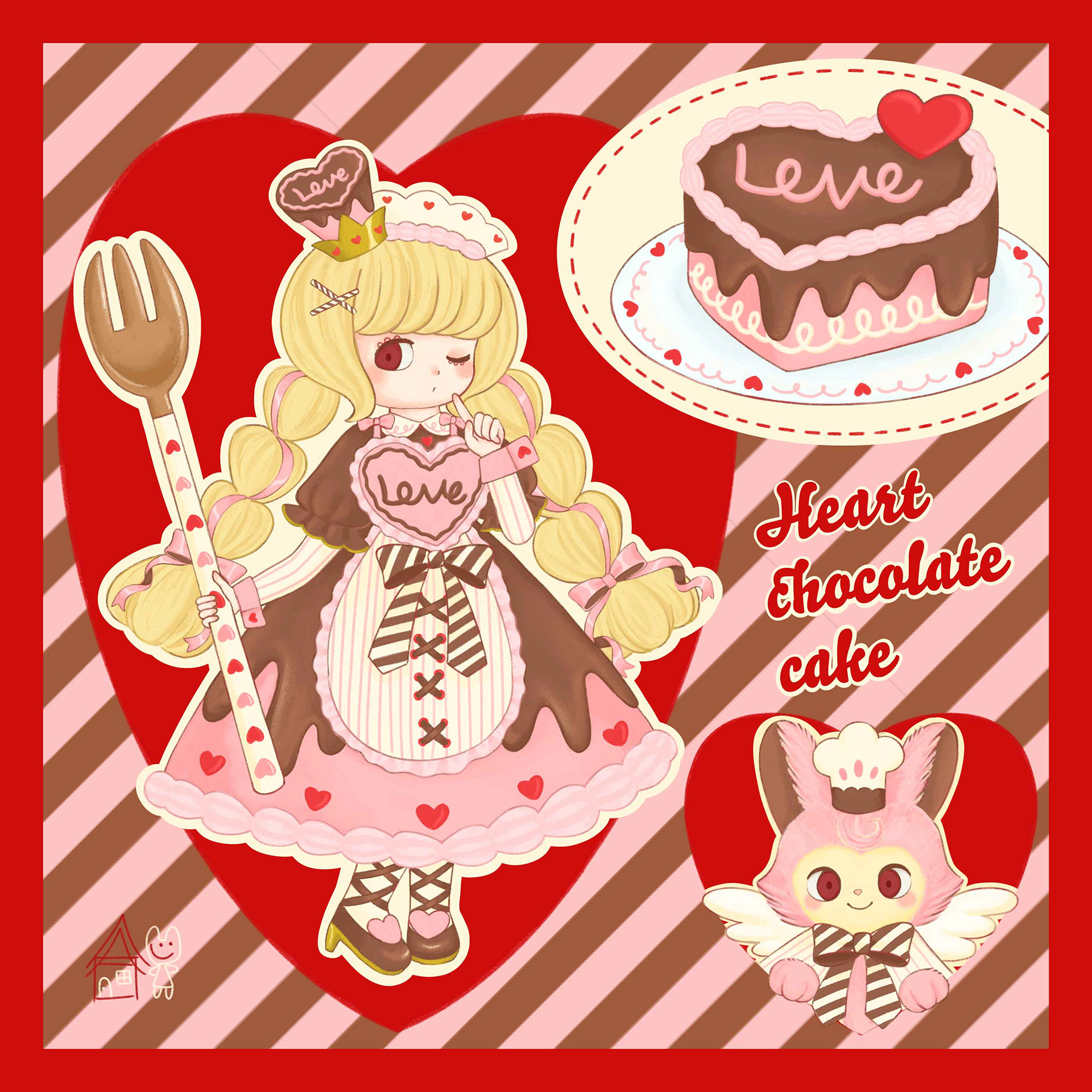 ハートのチョコレートケーキのドレス