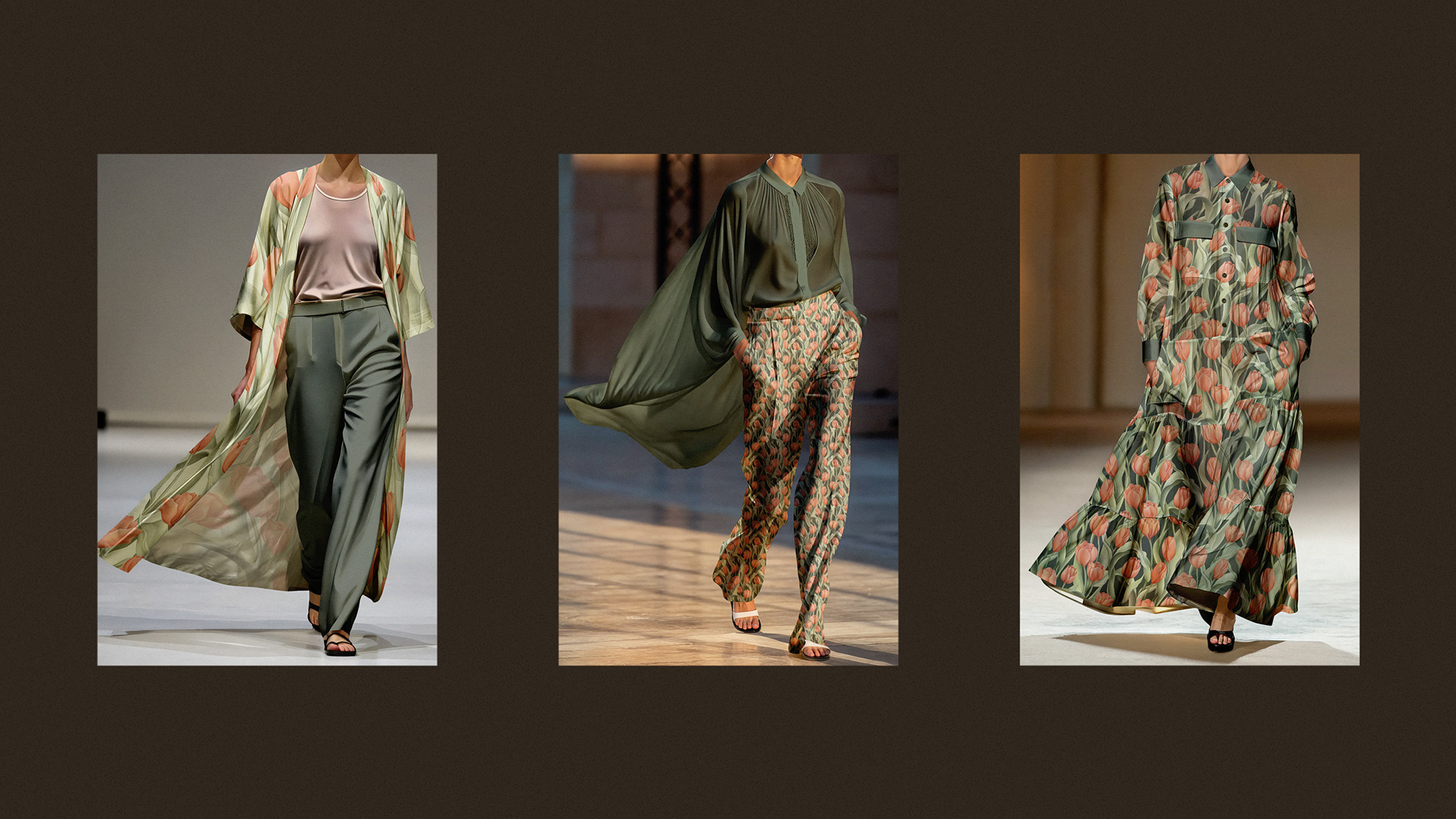 Aplicación de estampado floral en colección de moda