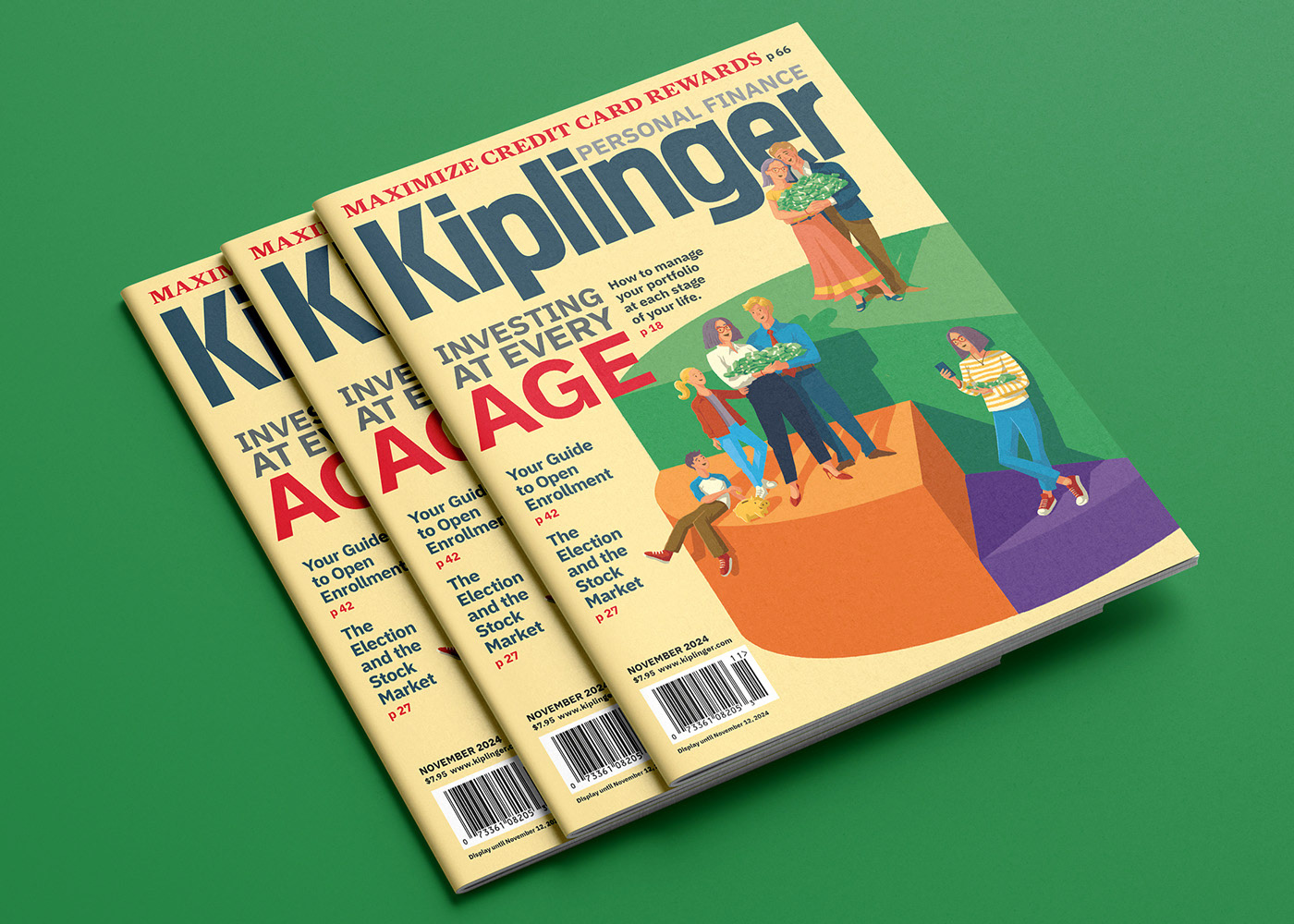 Mock up of illustration on magazine cover