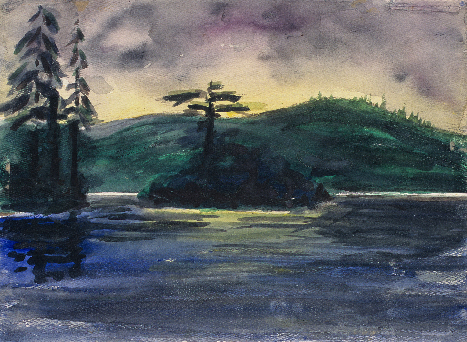 Trees and Island , 15" x 11" GMT 058.