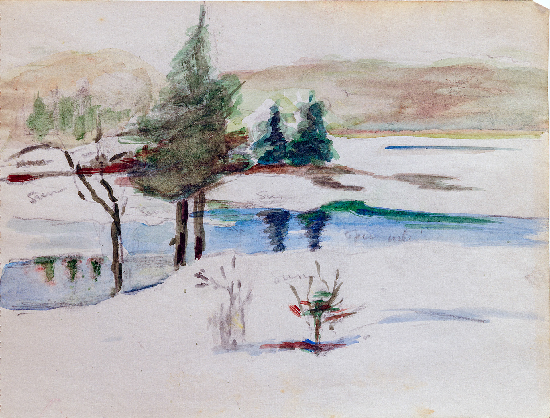 Winter Scene (incomplete), 11 3/4" x 9" GMT 066.