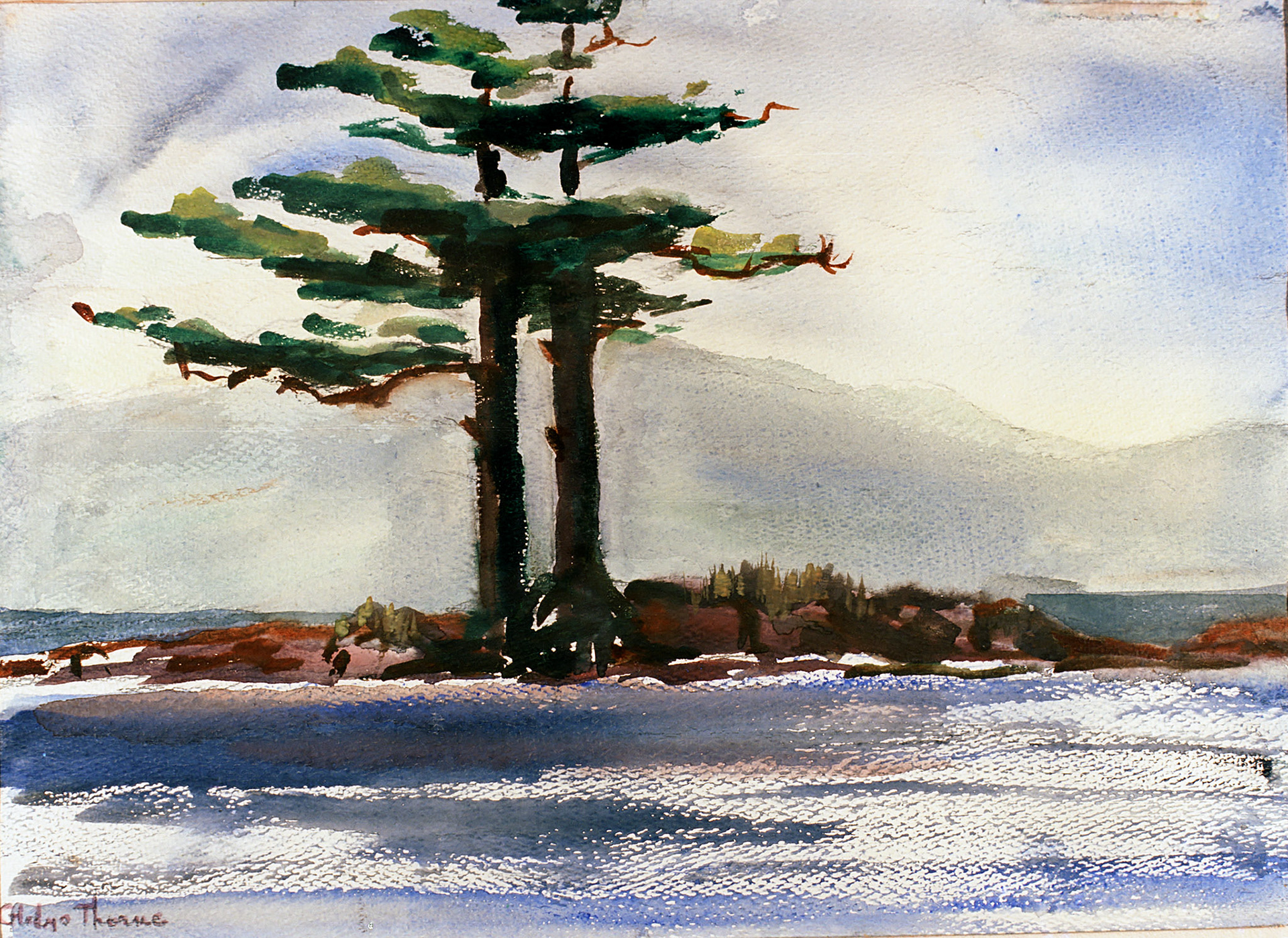 Goose Island, 15" x 11" GMT 053. "View from the Island at Second Lake."