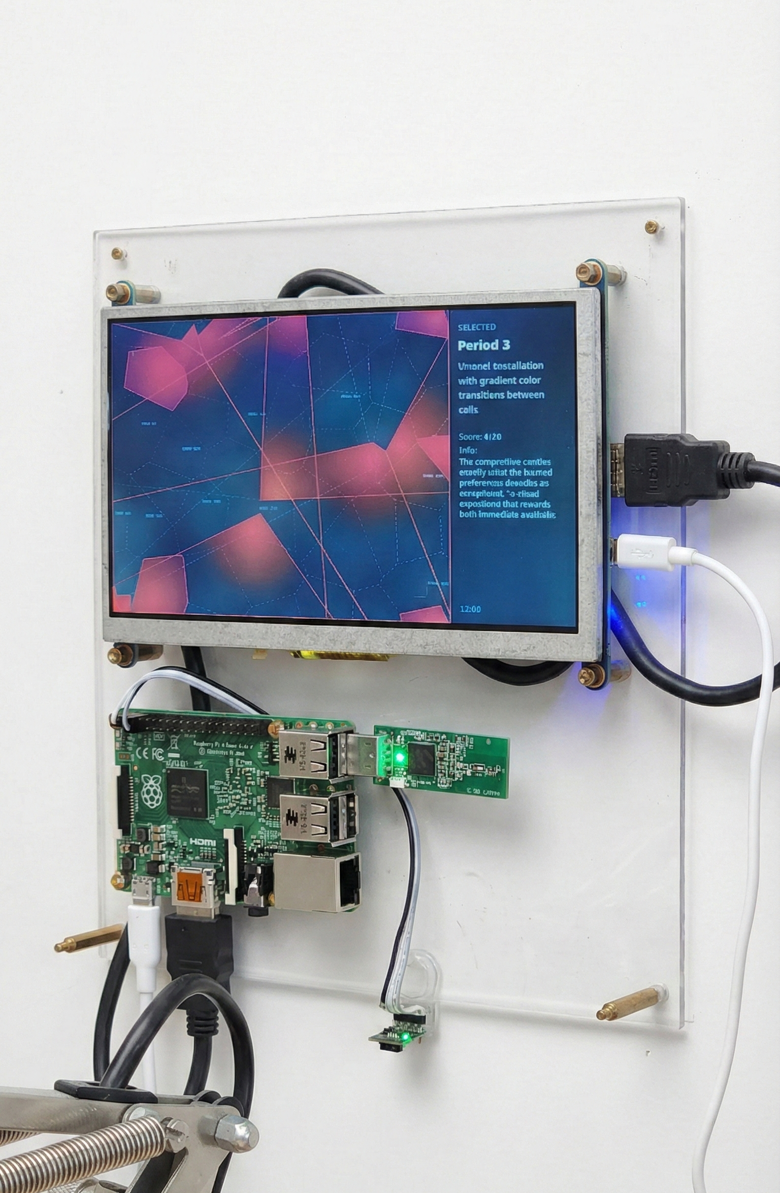 RaspberryPi running the local Python code and display