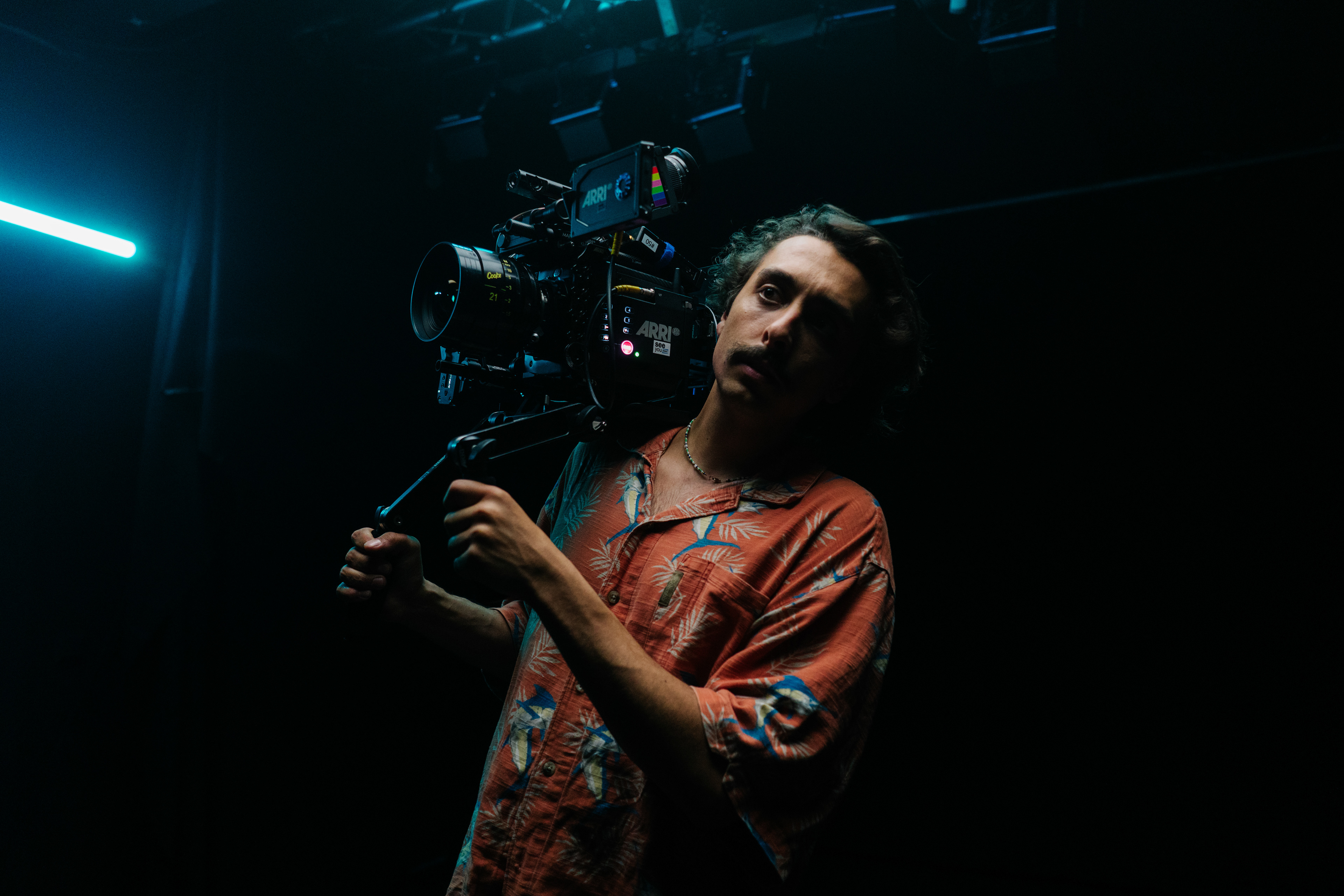  operating Arri Alexa Mini LF with Cooke Panchro on the set of BHZ "Pink"