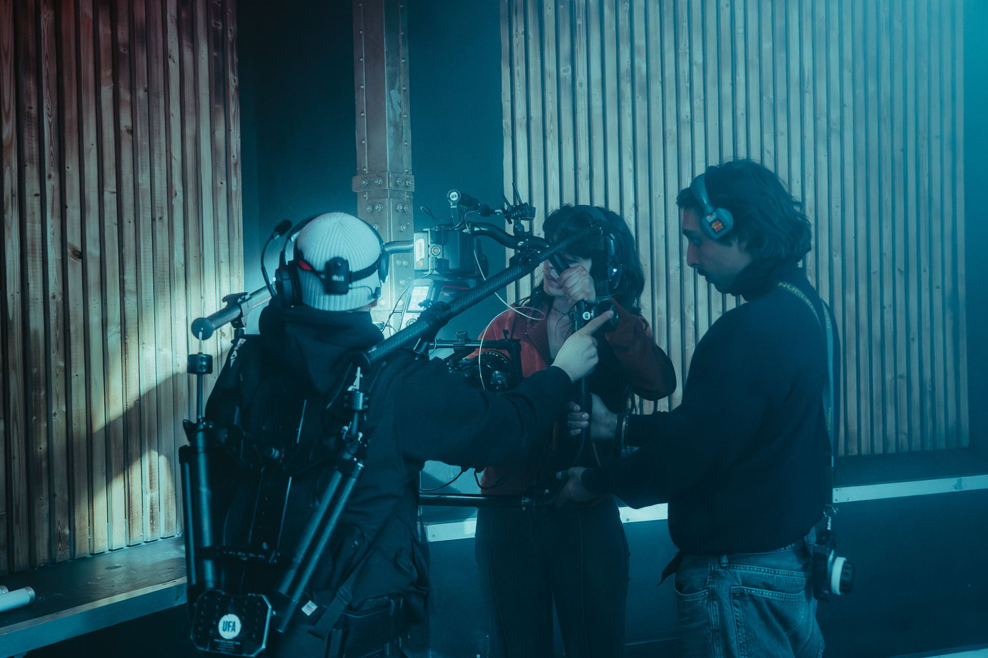 prepping for the next scene