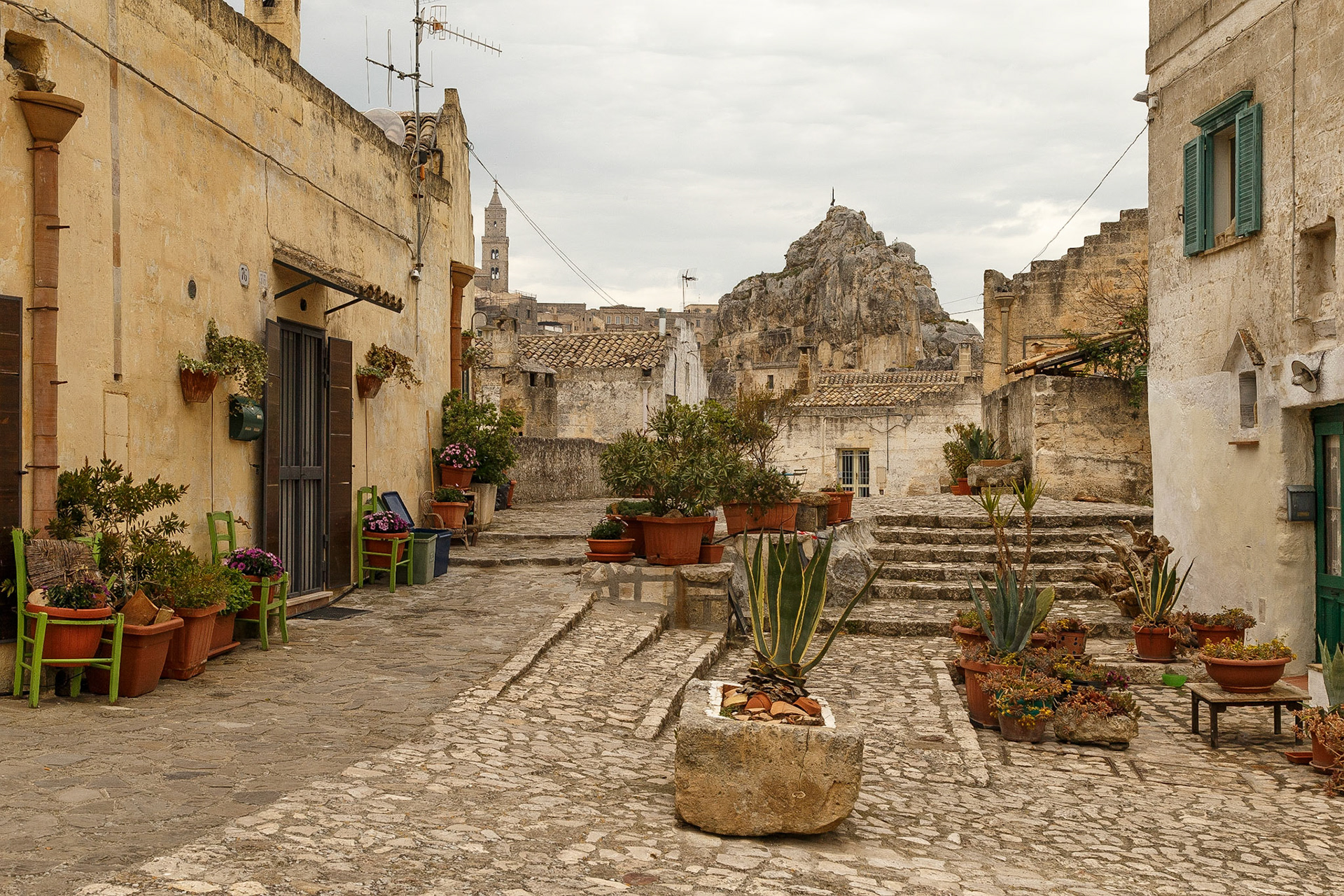 Sassi di Matera, Hinterhof Idylle