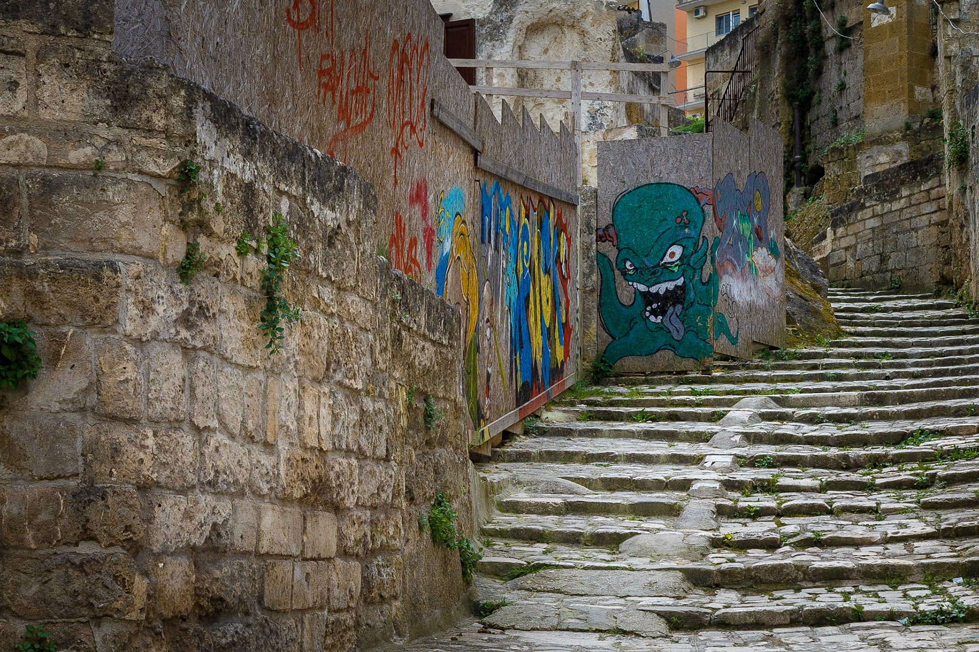 Sassi di Matera, Hinterhof Idylle