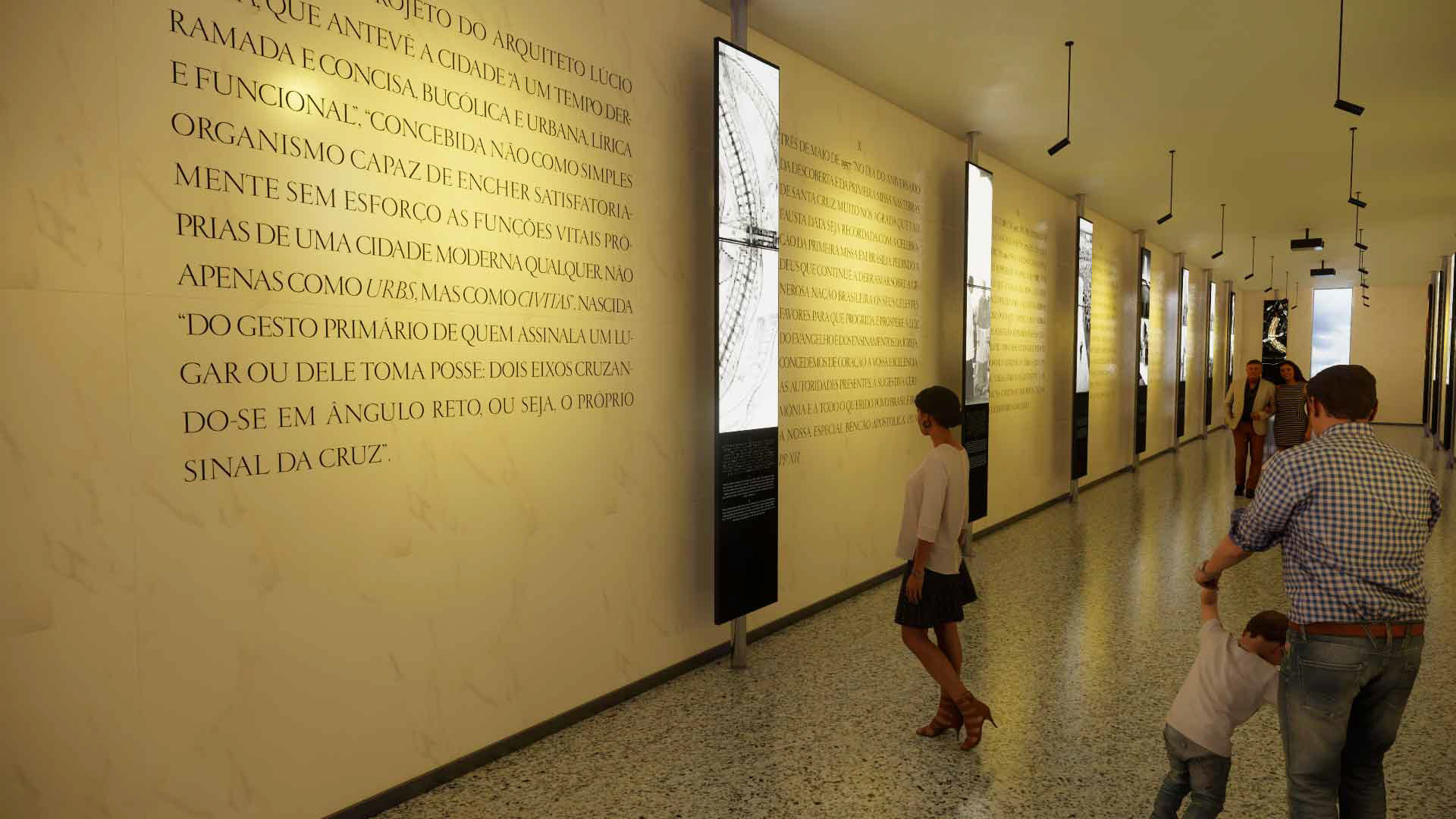 Os totens funcionarão como com complemento didático às informações gravadas no mármore interno do museu.