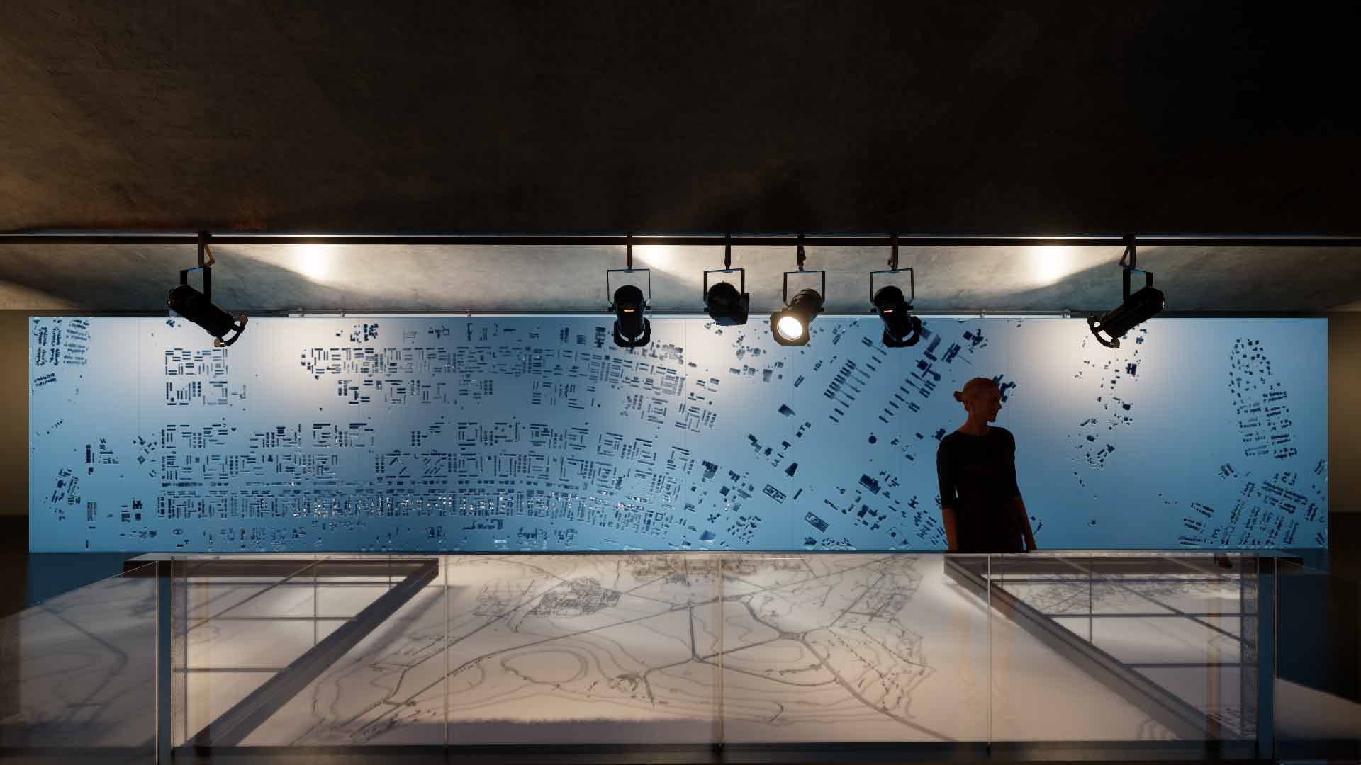 Painel autoportante de entrada e saída do Espaço Lucio Costa