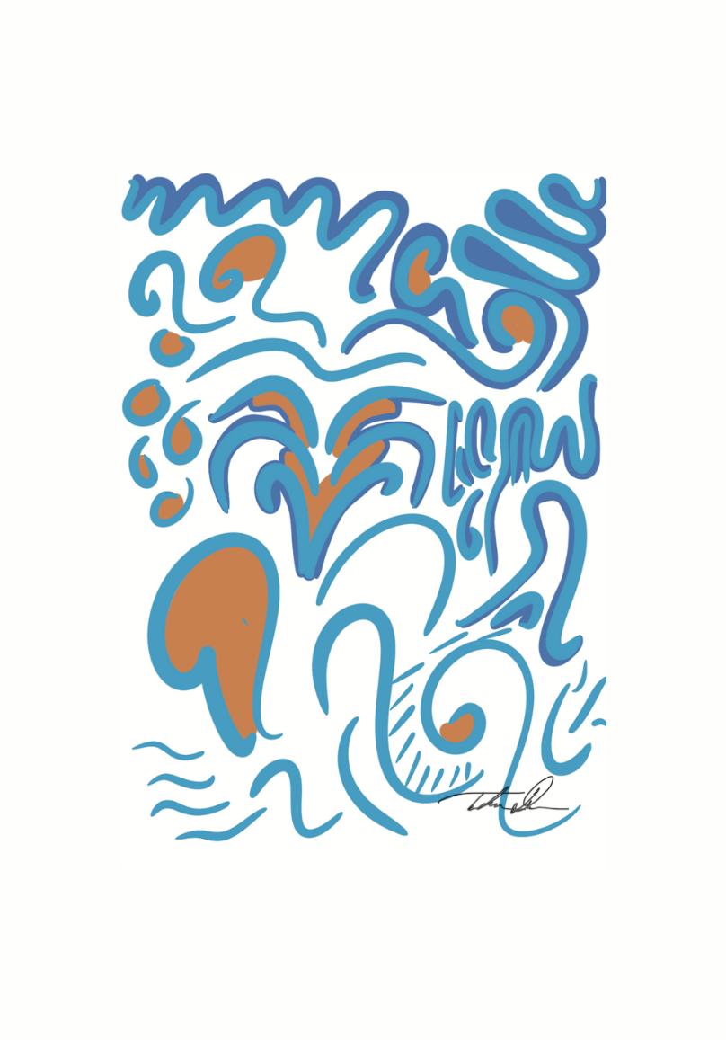 Artwork by Triston Derieux exploring themes of meditation and falling into flow