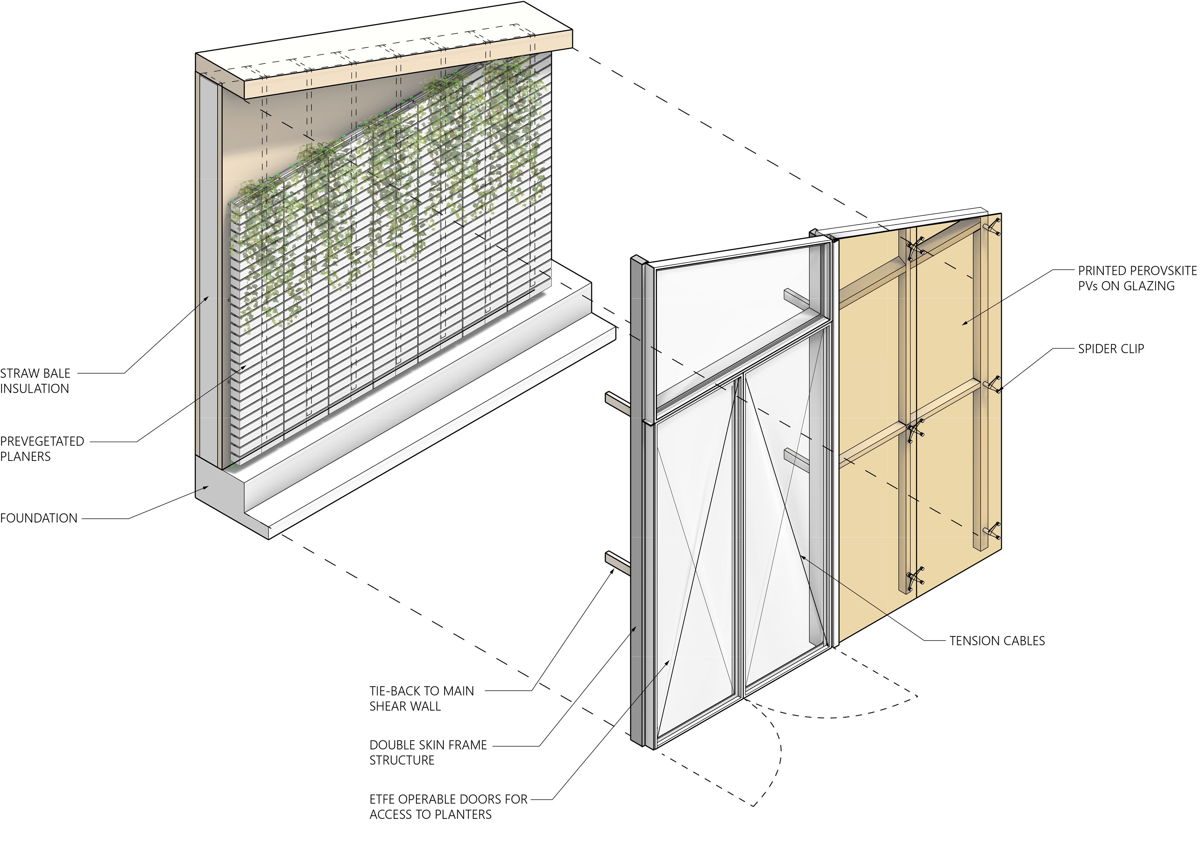 EXPLODED WALL AXONOMETRIC