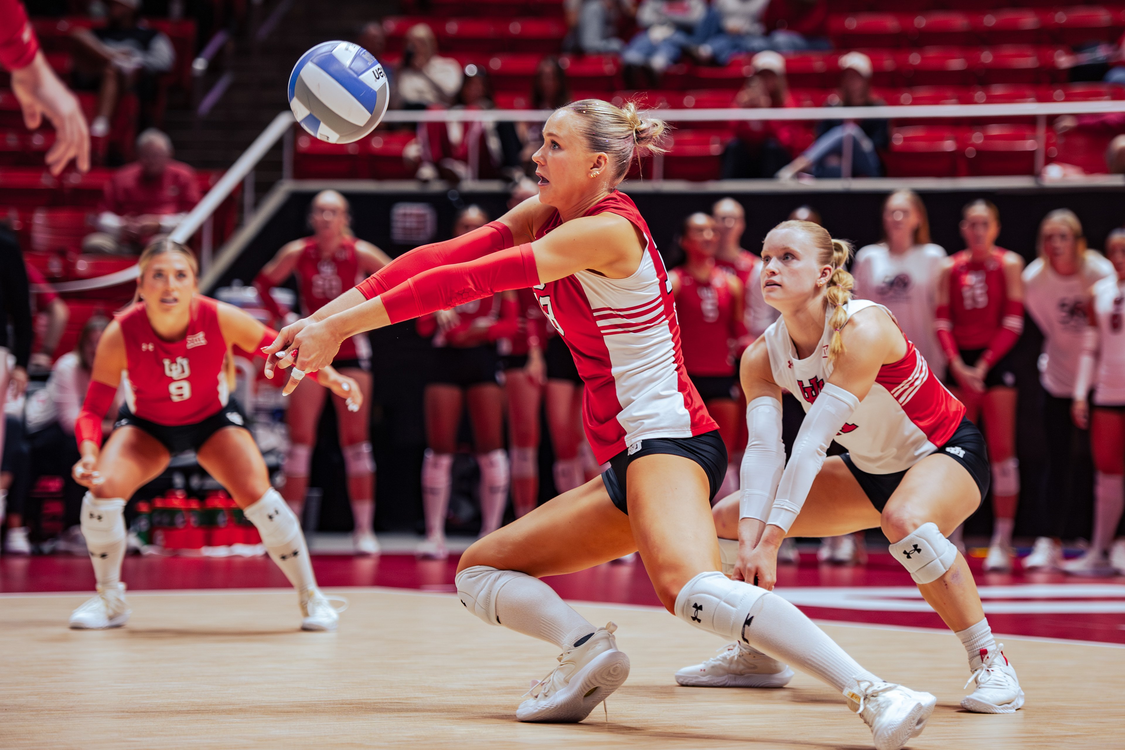 Grace Moss (#9), Kamryn Gibadlo (#18), and McKenna Payne (#11)