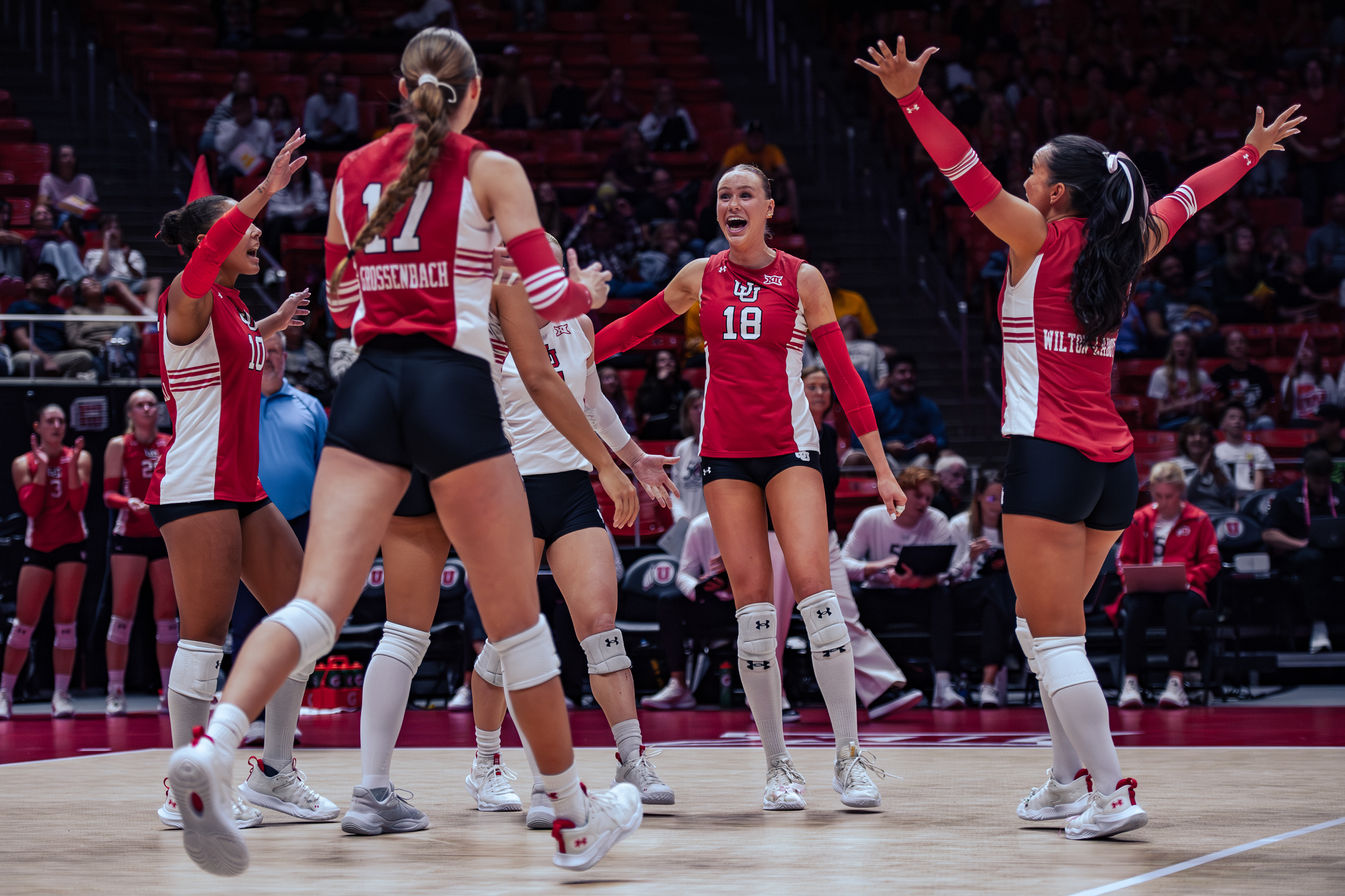 Levani Key-Powell (#10), Allie Grossenbach (#17), Kamryn Gibadlo (#18), and Leah Wilton-LaBoy (#5)