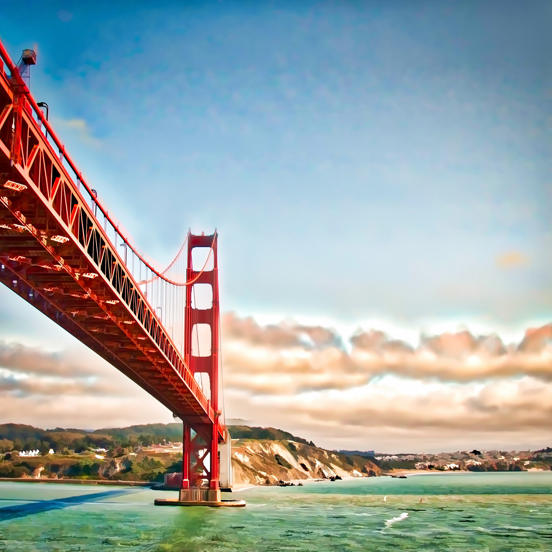 View from our cruise ship traveling under the world famous Golden Gate Bridge, San Francisco, CA  USA