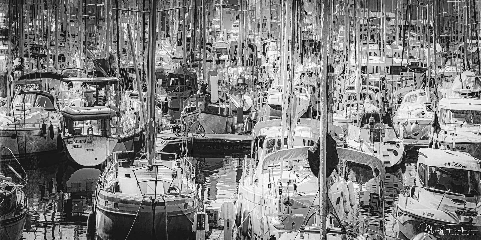 Photograph of very crowded yacht harbor in Barcelona Spain