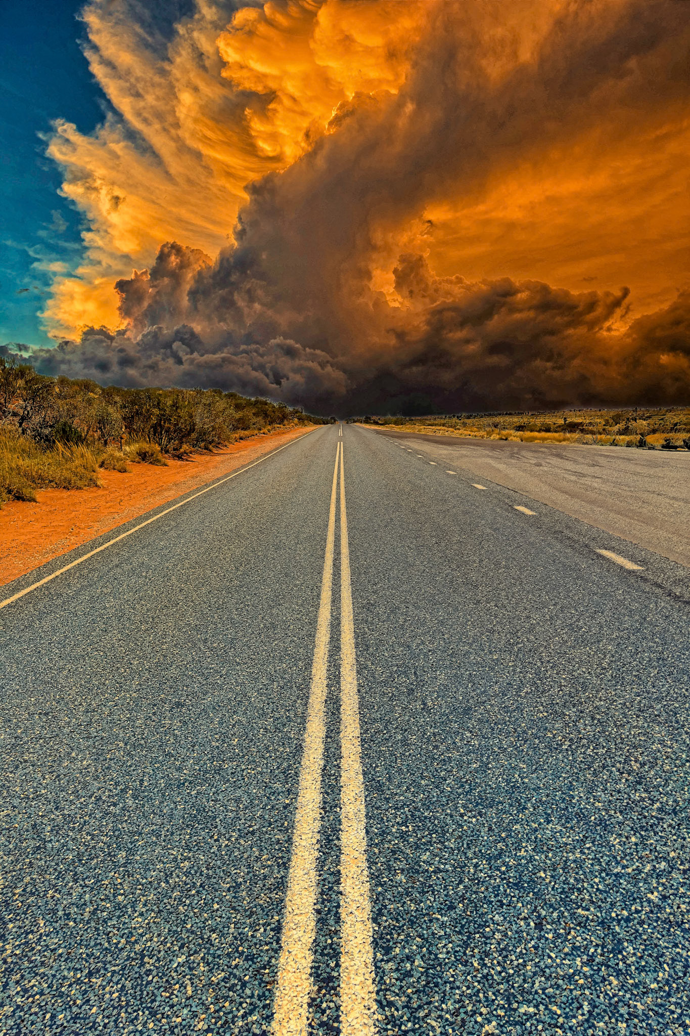 In Australia, outside of Uluru.