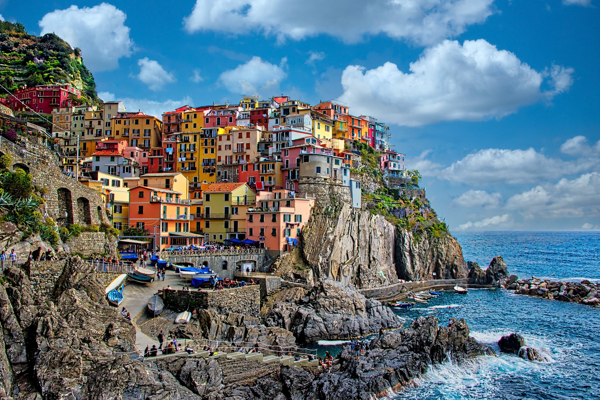 Manarola - just one of five distinctive towns in Cinque Terra, Italy. This is very popular and ulta photographed location.