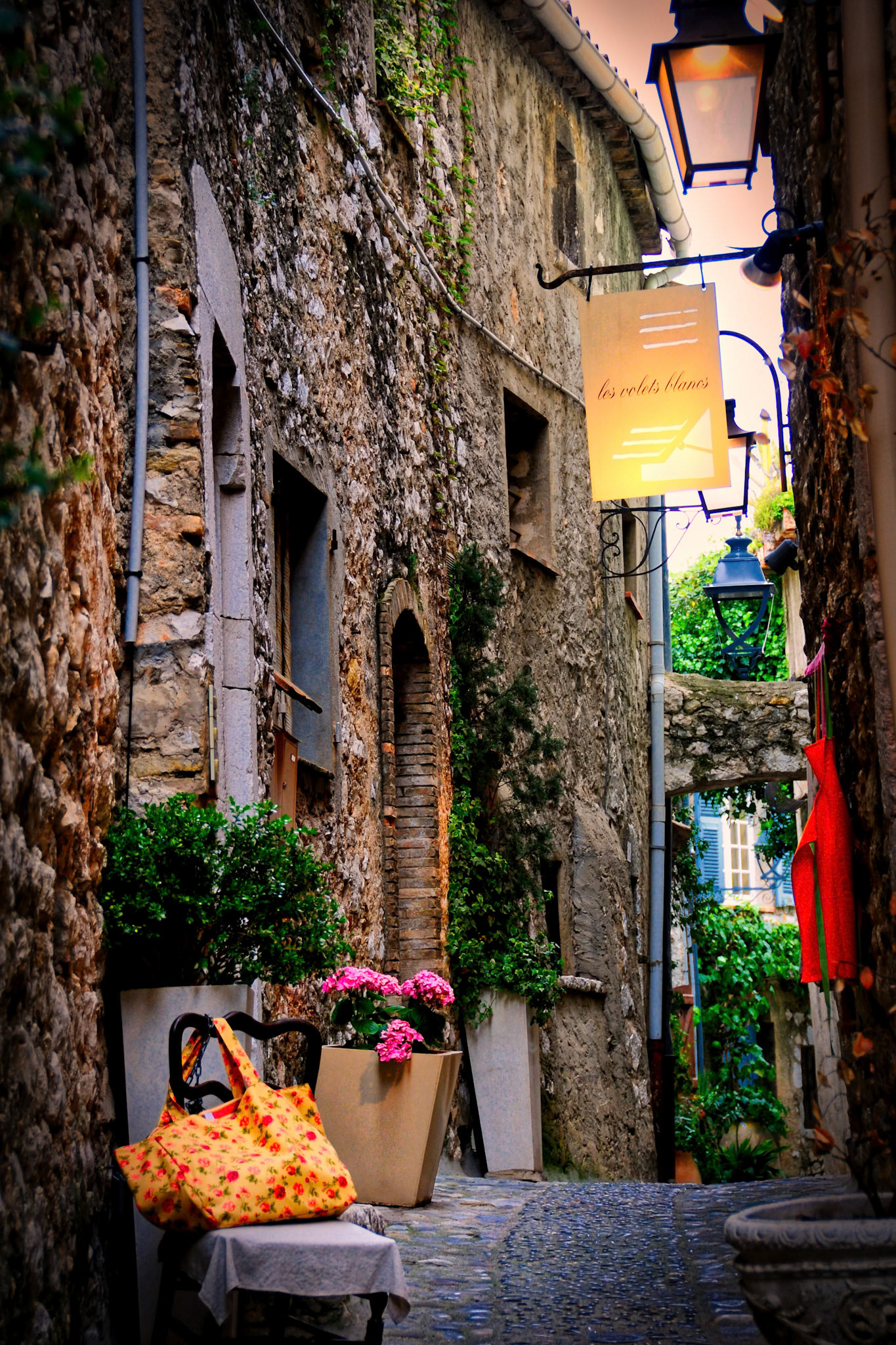 Beautiful alleyway in Nice, France.