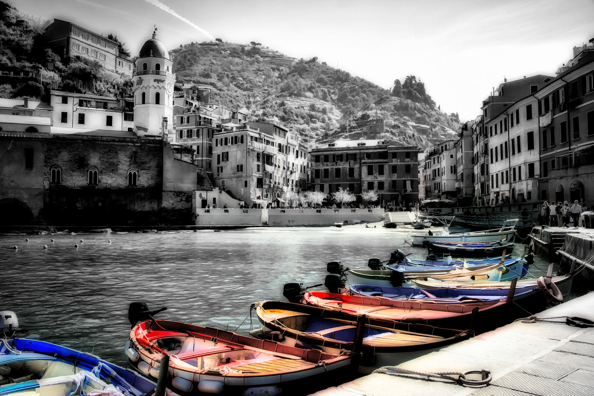 Boats awaiting customers. Cinque Terre, Italy. Specifically, this is Vernazza.