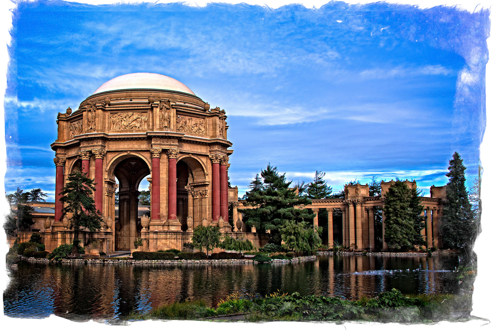 The beautiful Palace of Fine Arts, San Francisco, California, USA