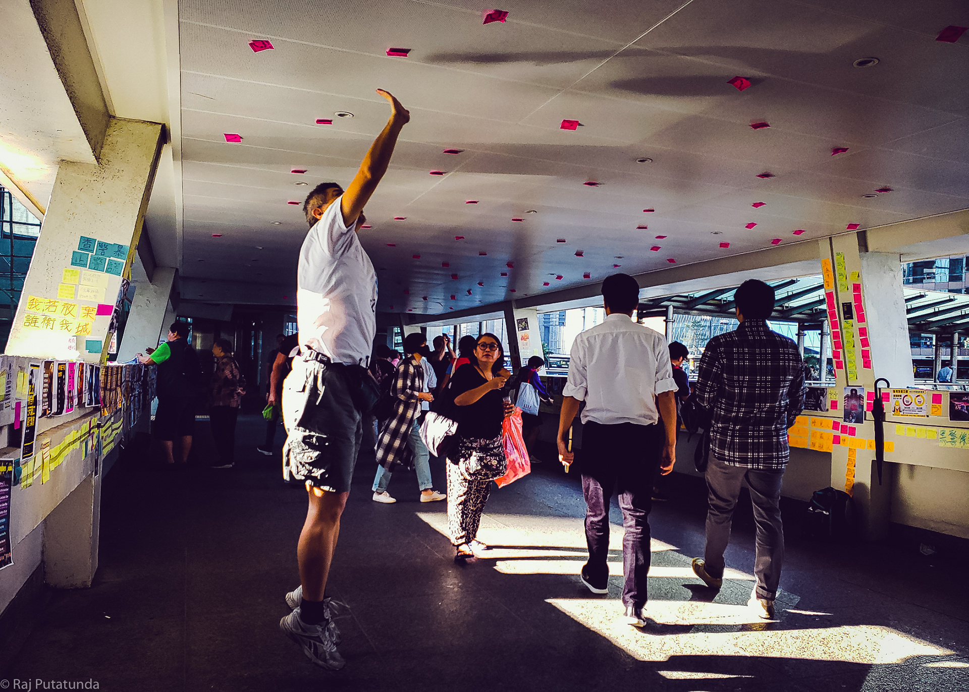 Lennon Wall under construction, Nov. 2019