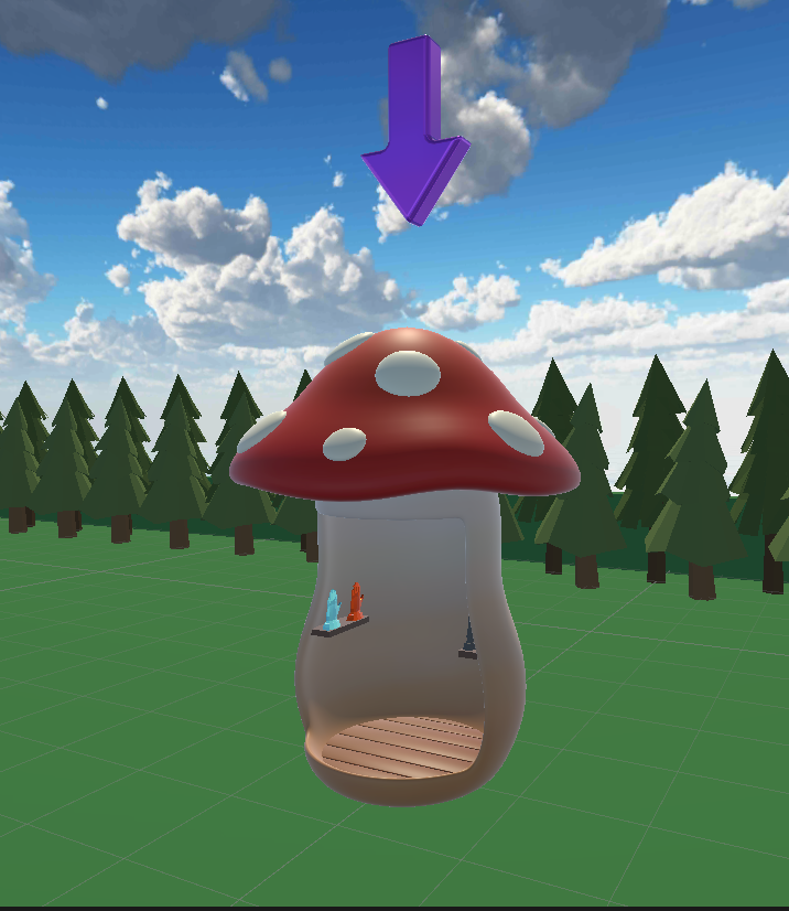 Mushroom house with UI