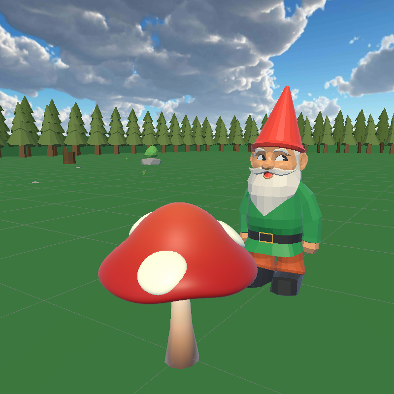 Gnome and mushroom