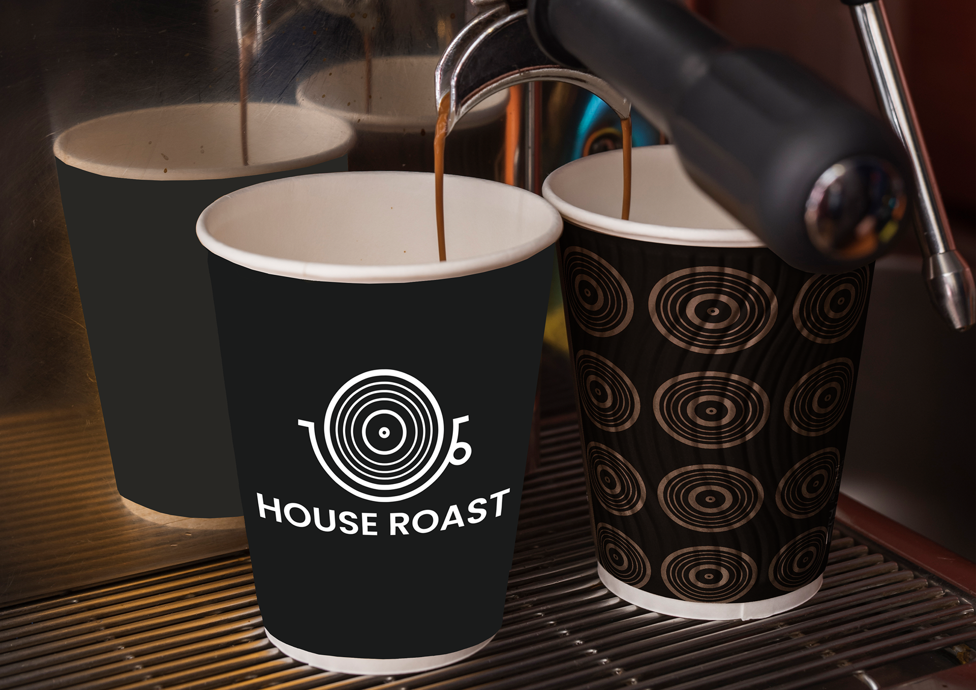 Application of logo concept on coffee cup