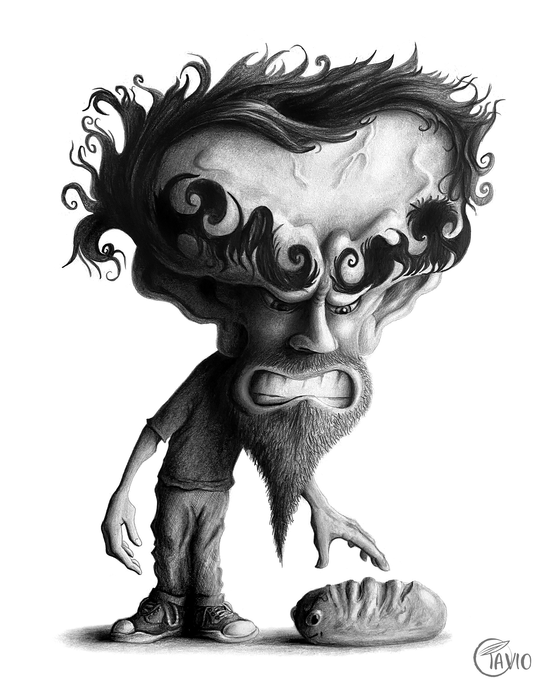 Graphite Study- Pablo and the Sentient Bread