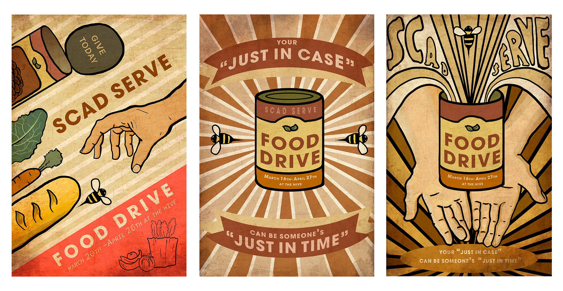 Food Drive Triprtych *American Illustration Chosen Winner 42nd edition)