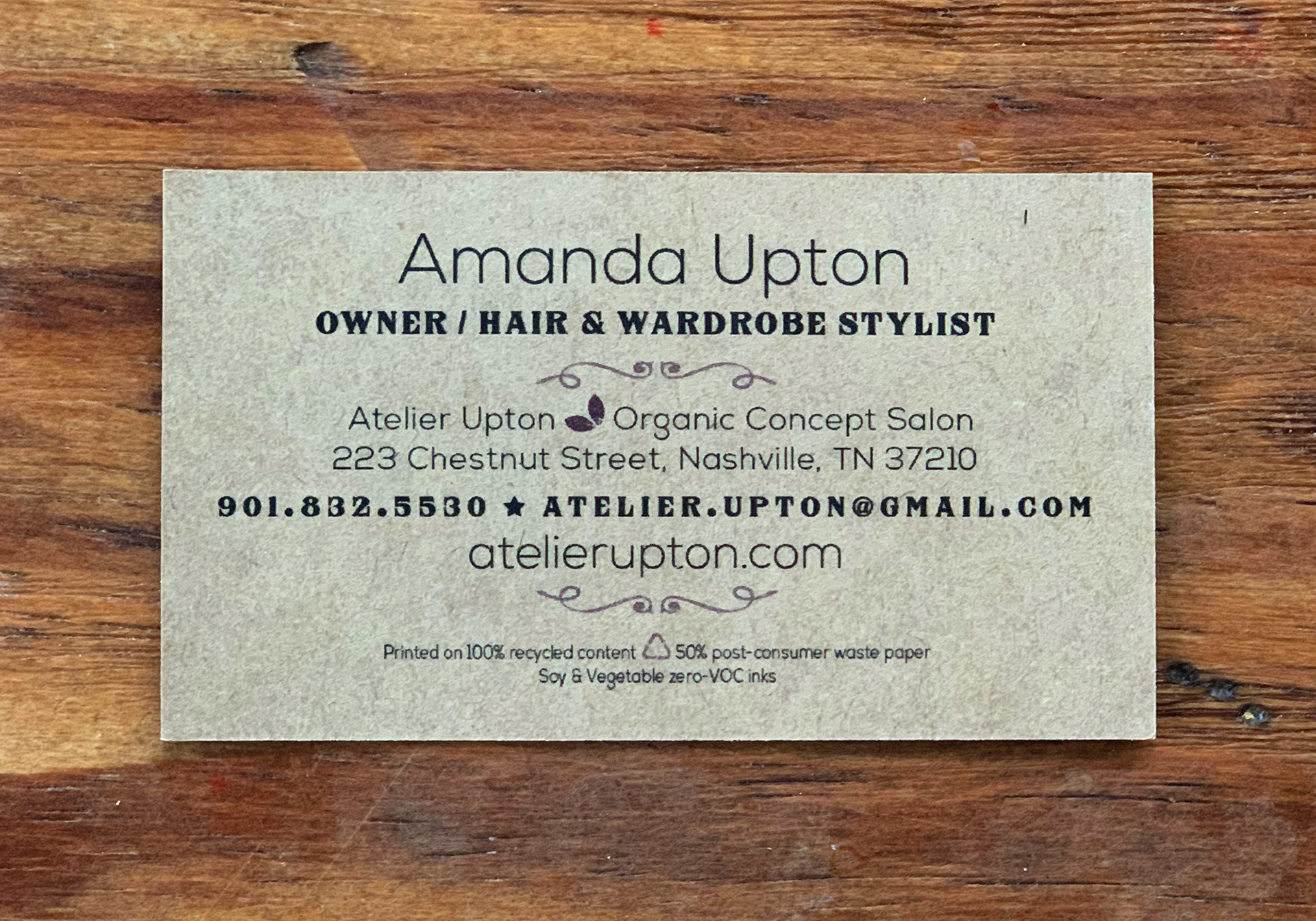 Atelier Upton Business Card Back