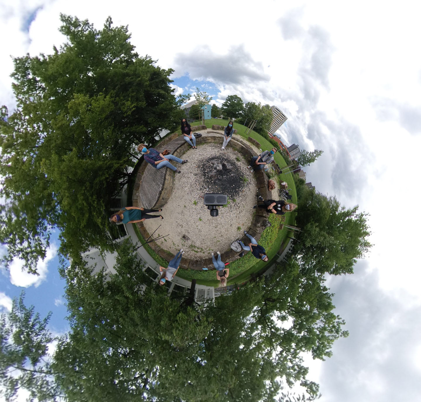 360 Grad Video-Workshop mit Masken und Abstand