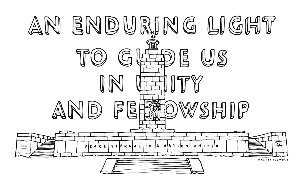 Study for a wall drawing of the Eternal Peace Light Memorial, 2021. © Scott Clowney