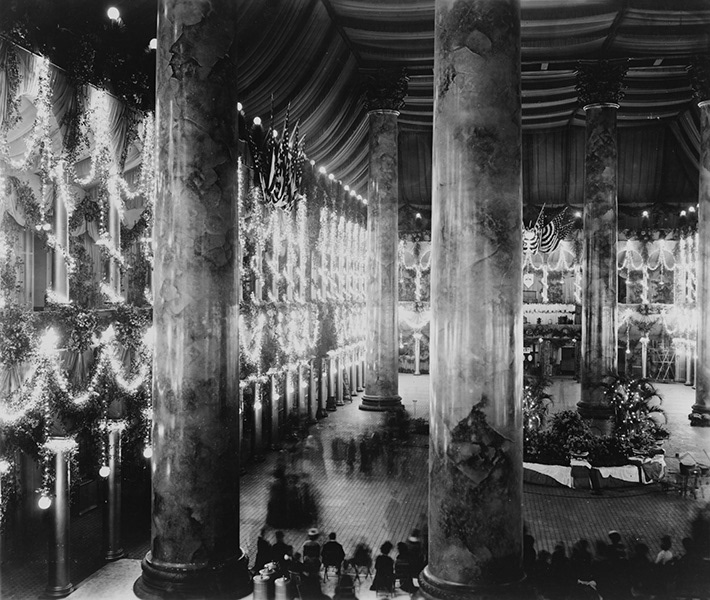4. Johnston’s aerial view of the Pension Building, the location of William McKinley’s inaugural ball in Washington. Later, she would capture his final speech before he was assassinated in Buffalo, New York.