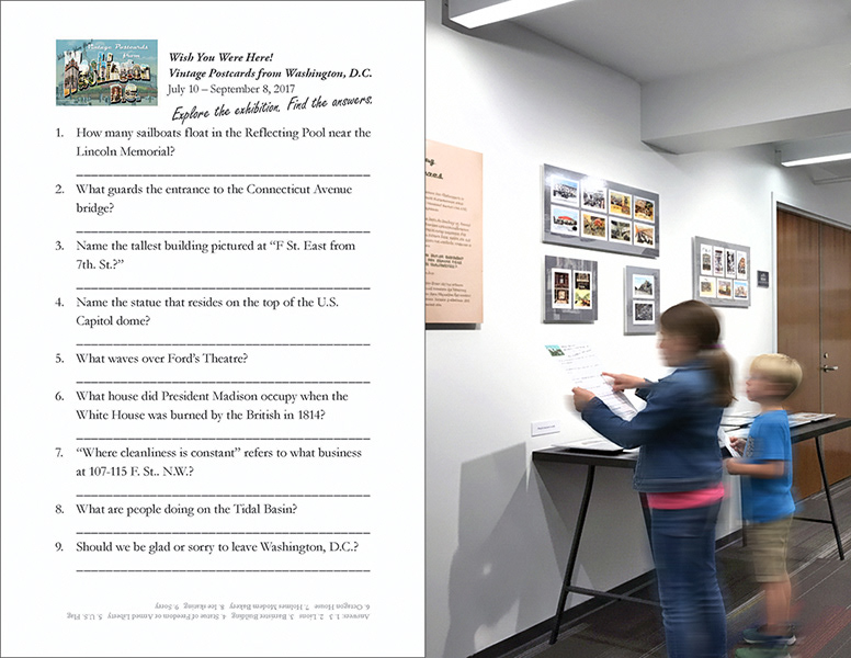 A scavenger hunt with nine questions encouraged kids to explore the exhibition with open eyes.