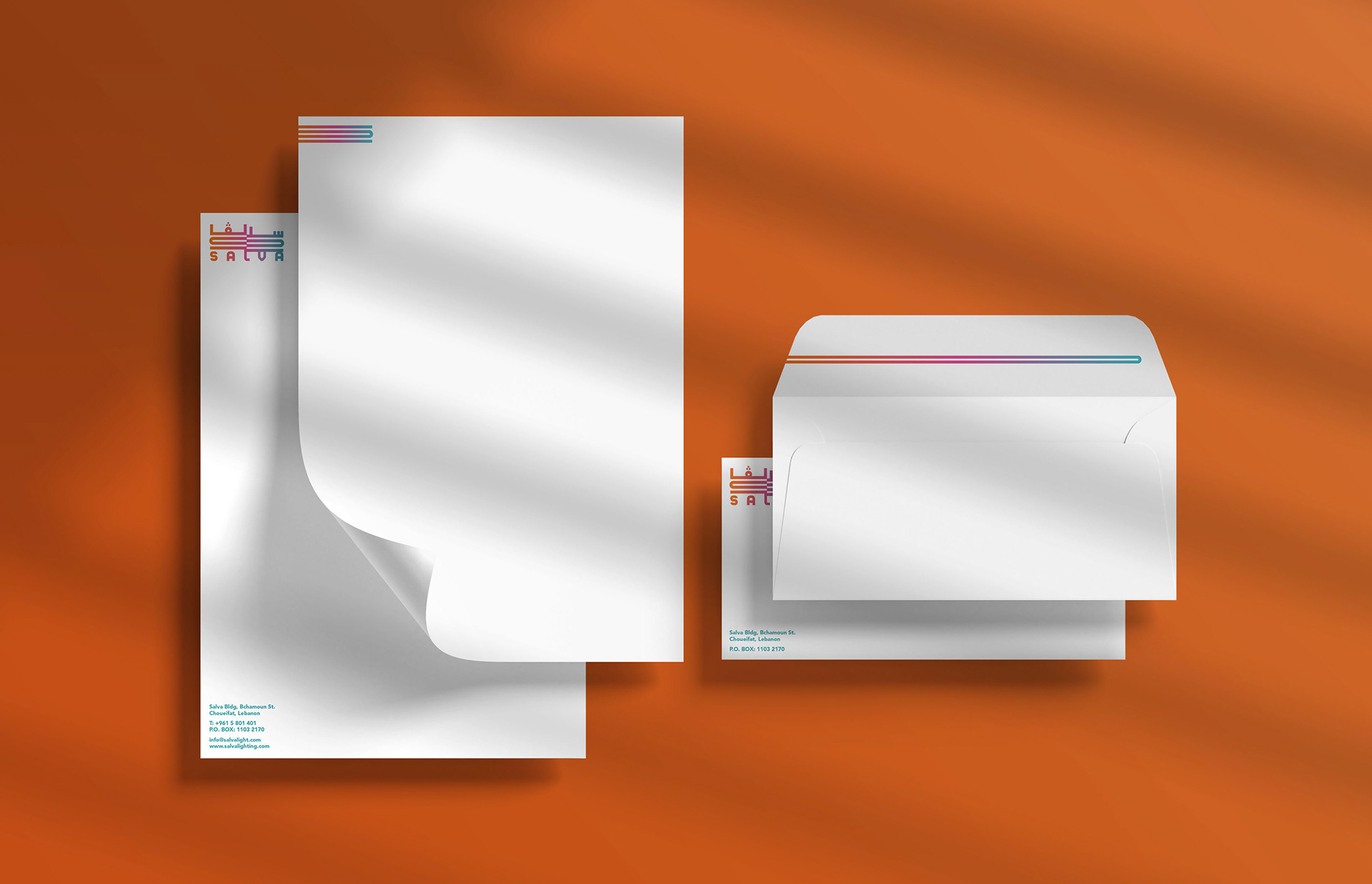 Letterhead, Secondary Page & Envelope