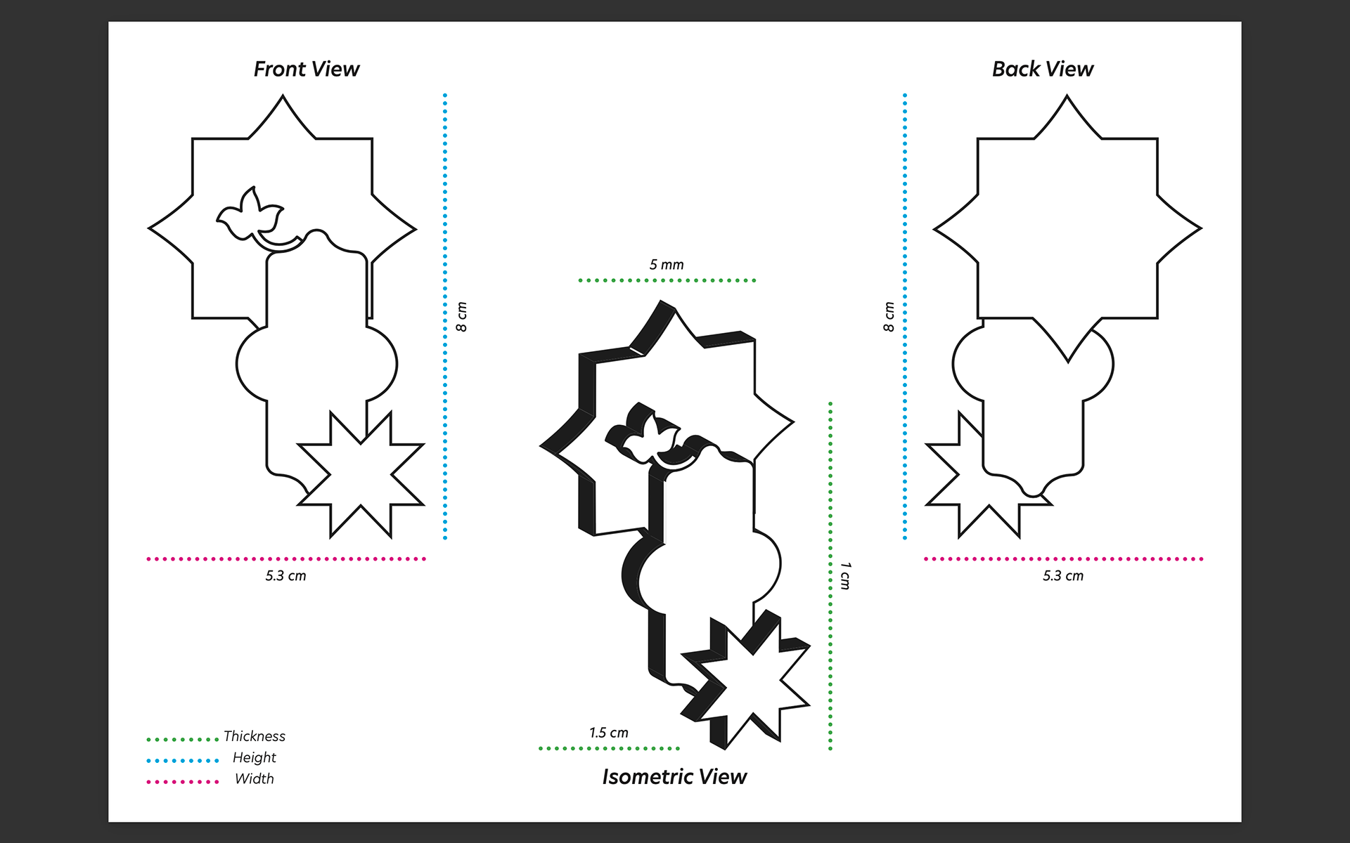Parissa Earring Technical Drawings