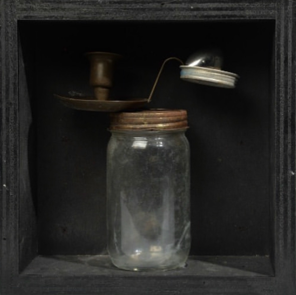 Timeless (1), Found Object Shadowbox, 10" x 10", 2022