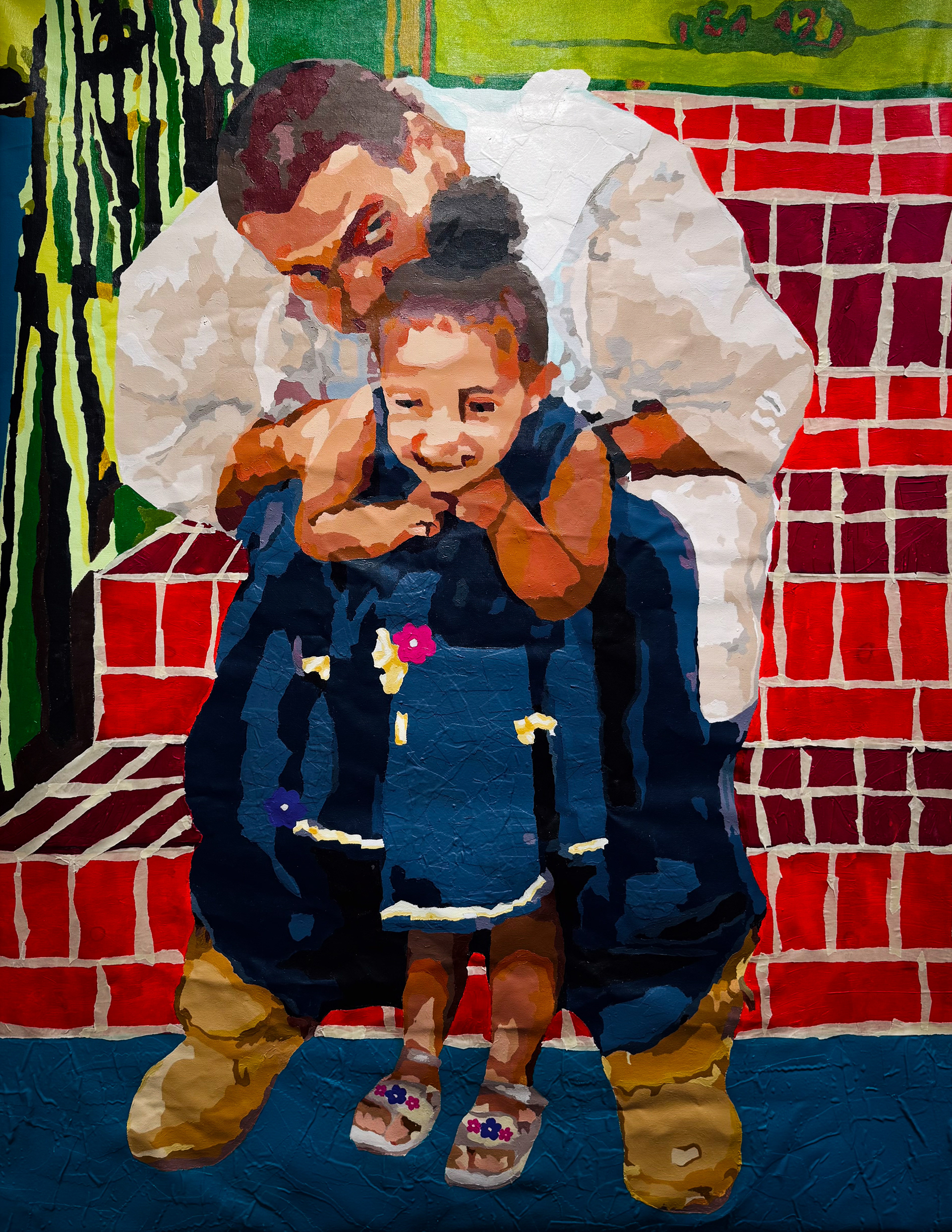 No Limit, Acrylic, Fabric, & Tape on Canvas, 5' x 3.5', 2026