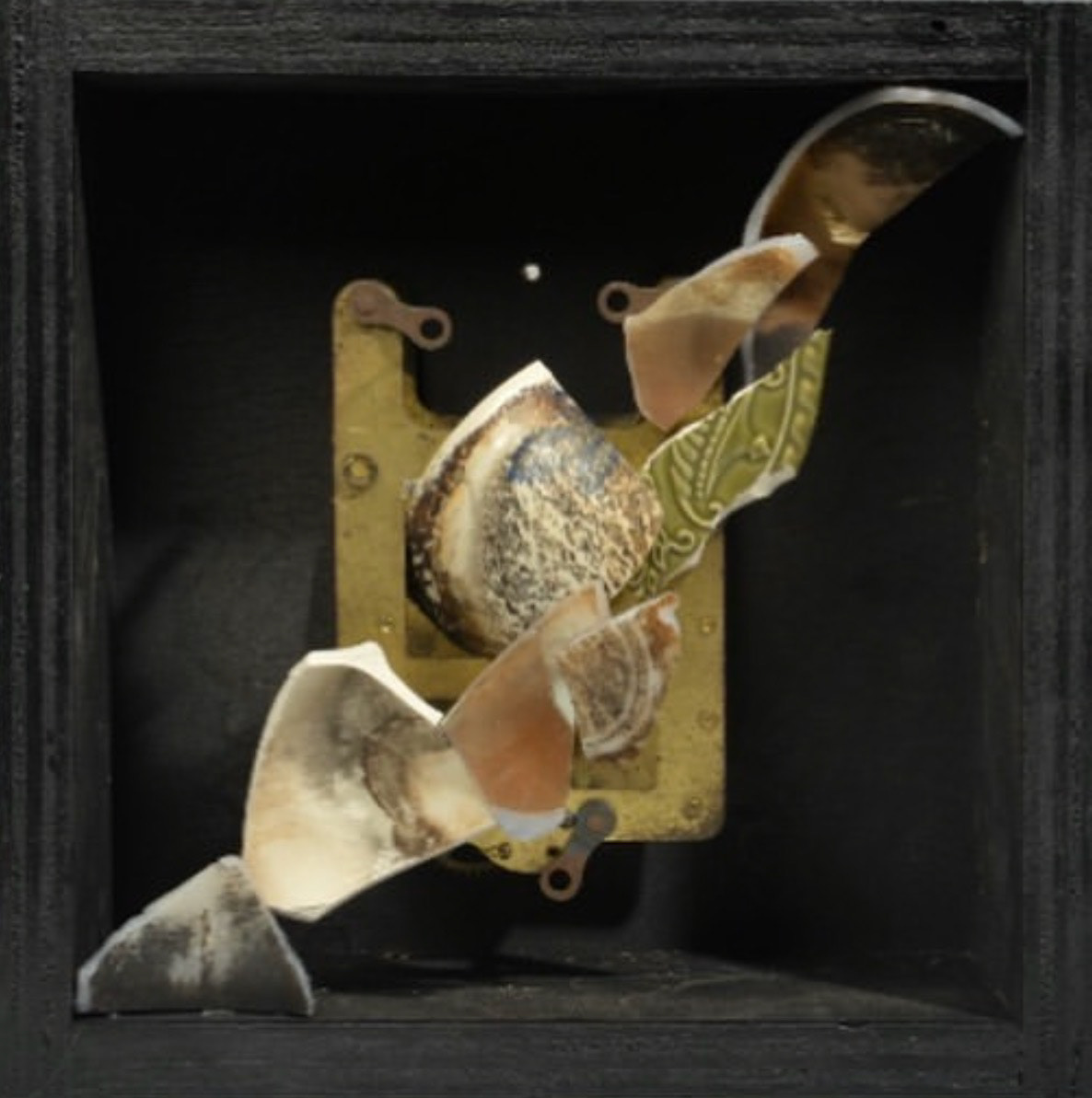 Timeless (2), Found Object Shadowbox, 10" x 10", 2022